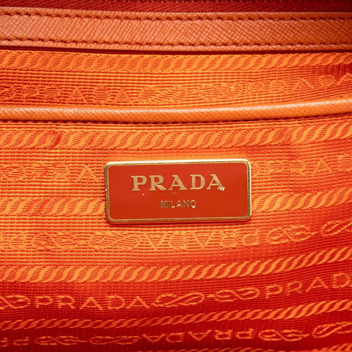 Prada Saffiano Trimmed Tessuto Satchel