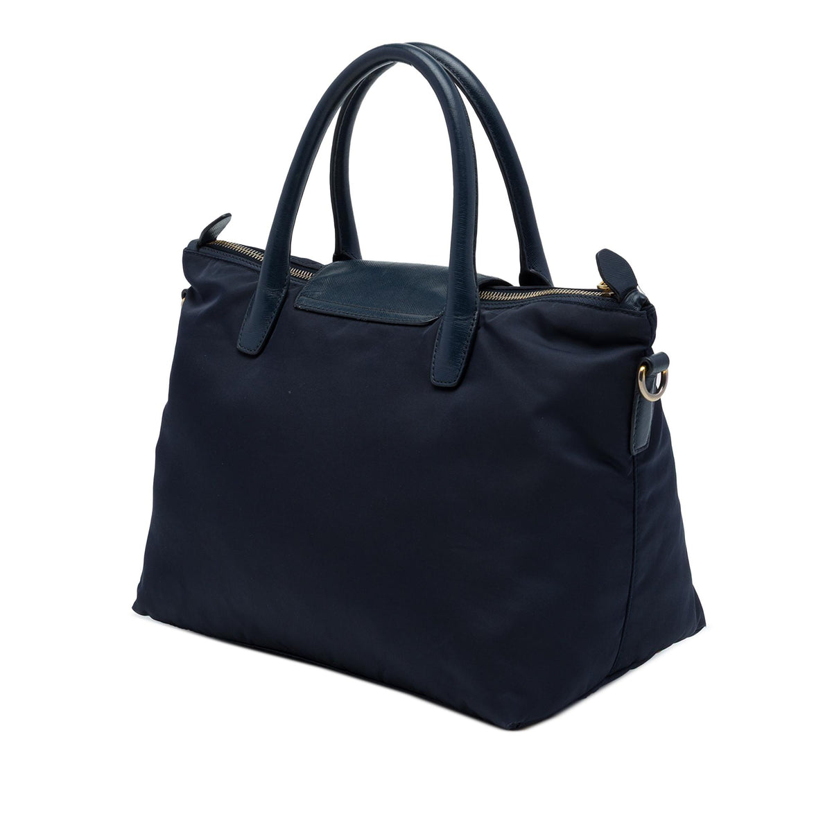 Prada Saffiano Trimmed Tessuto Satchel
