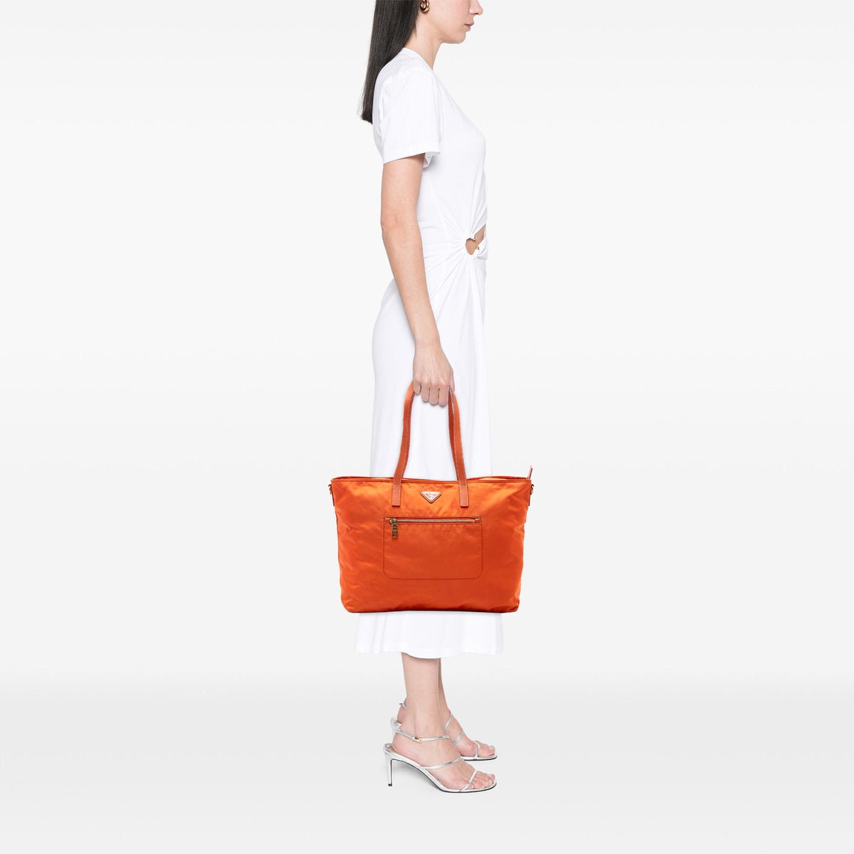 Prada Saffiano Trimmed Tessuto Satchel