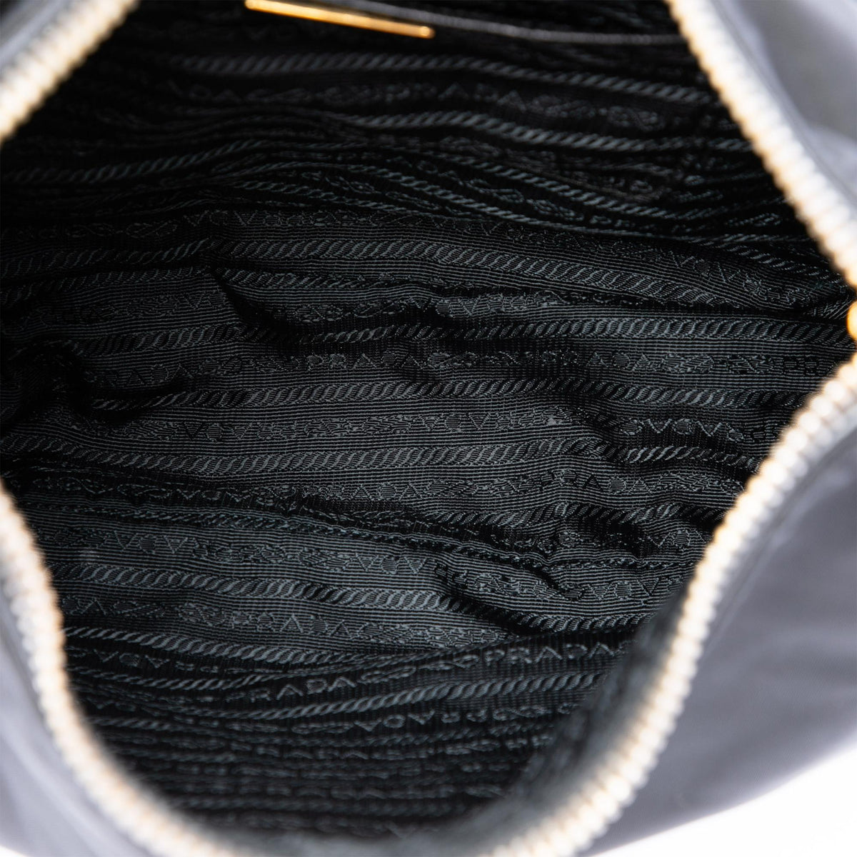 Prada Saffiano Trimmed Tessuto Shoulder Bag