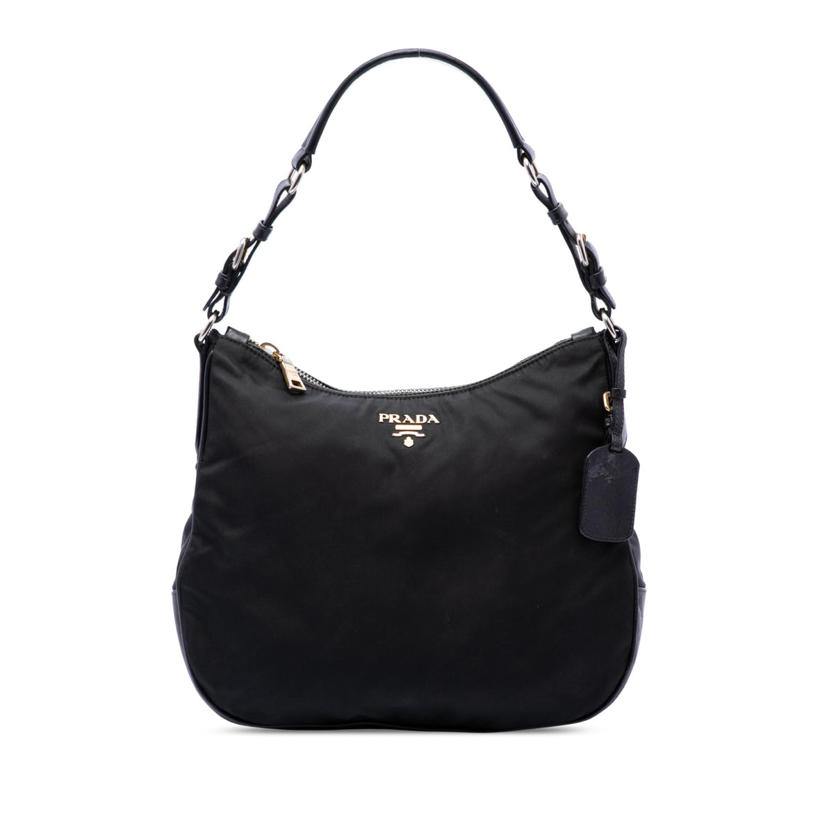 Prada Saffiano Trimmed Tessuto Shoulder Bag