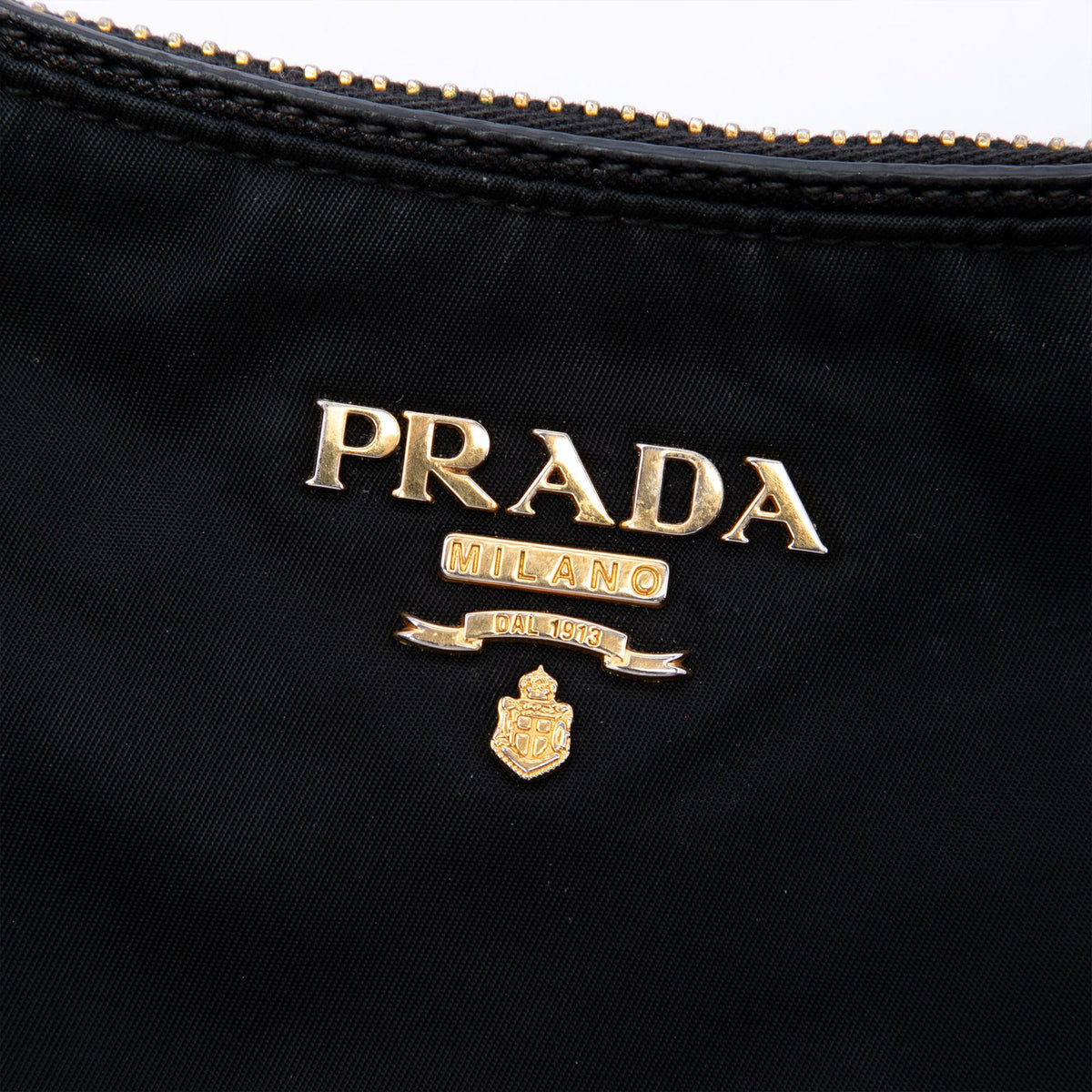 Prada Saffiano Trimmed Tessuto Shoulder Bag