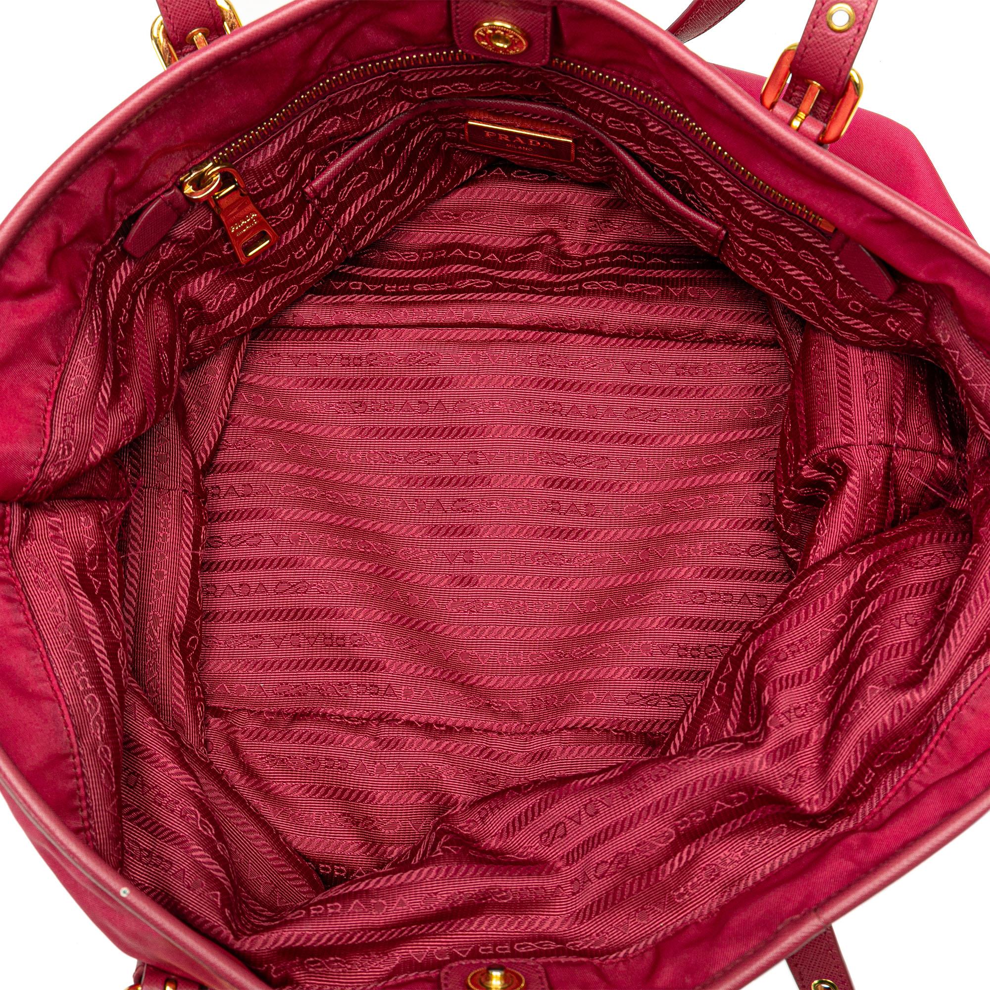 Prada Saffiano-Trimmed Tessuto Tote (SHG-69obRG)