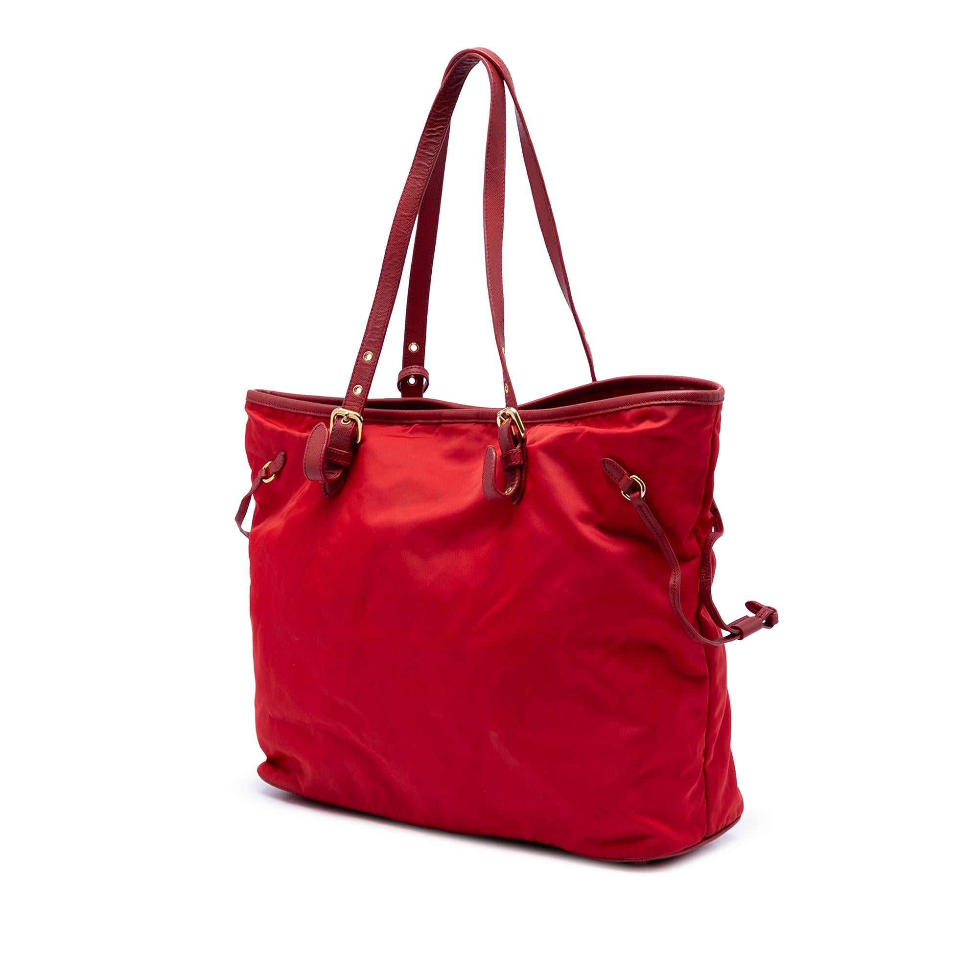 Prada Saffiano Trimmed Tessuto Tote