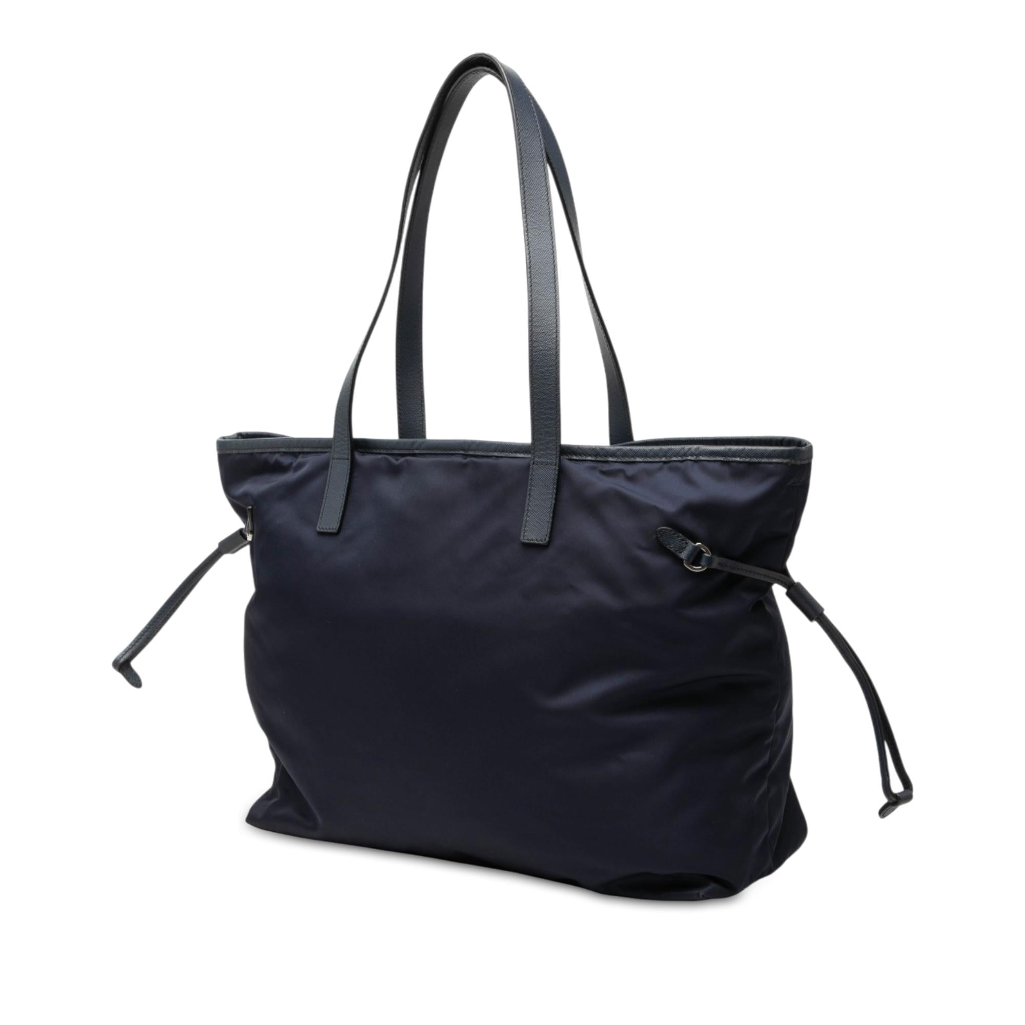 Prada Saffiano Trimmed Tessuto Tote