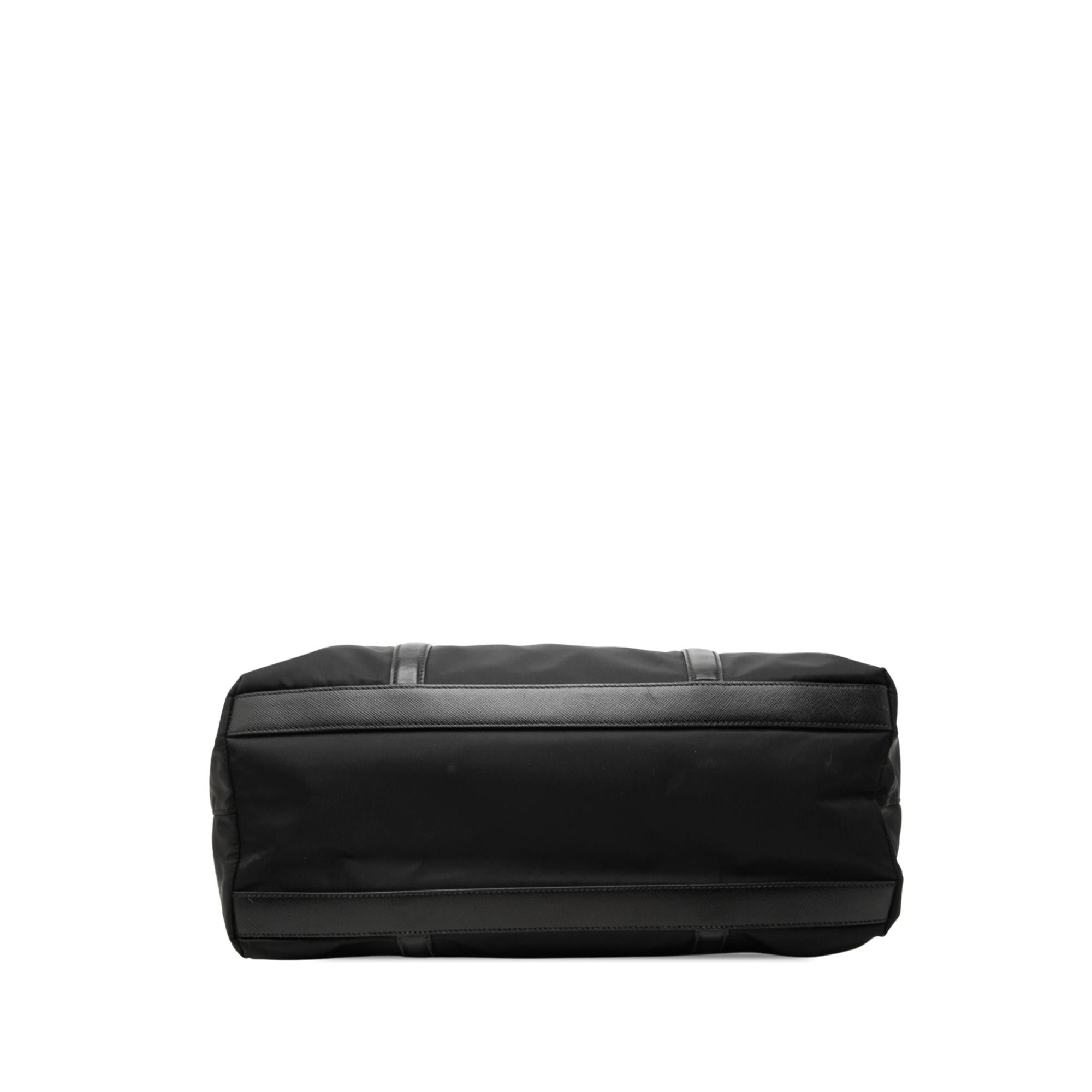 Prada Saffiano Trimmed Tessuto Tote