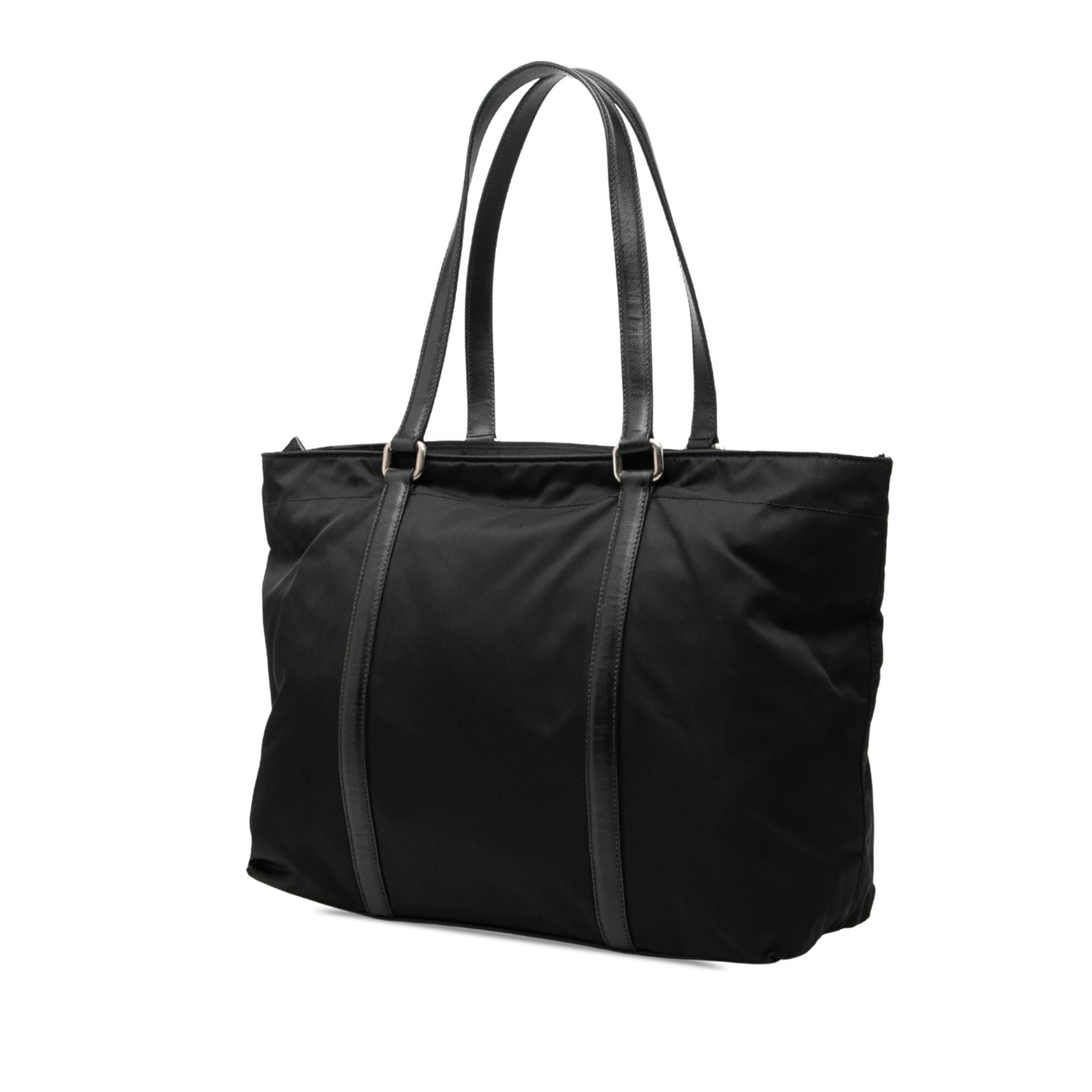 Prada Saffiano Trimmed Tessuto Tote