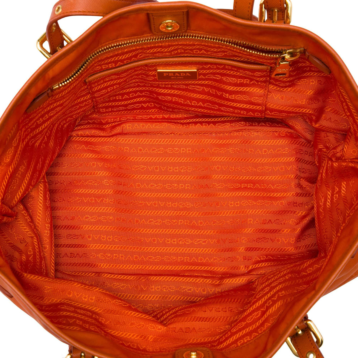 Prada Saffiano Trimmed Tessuto Tote