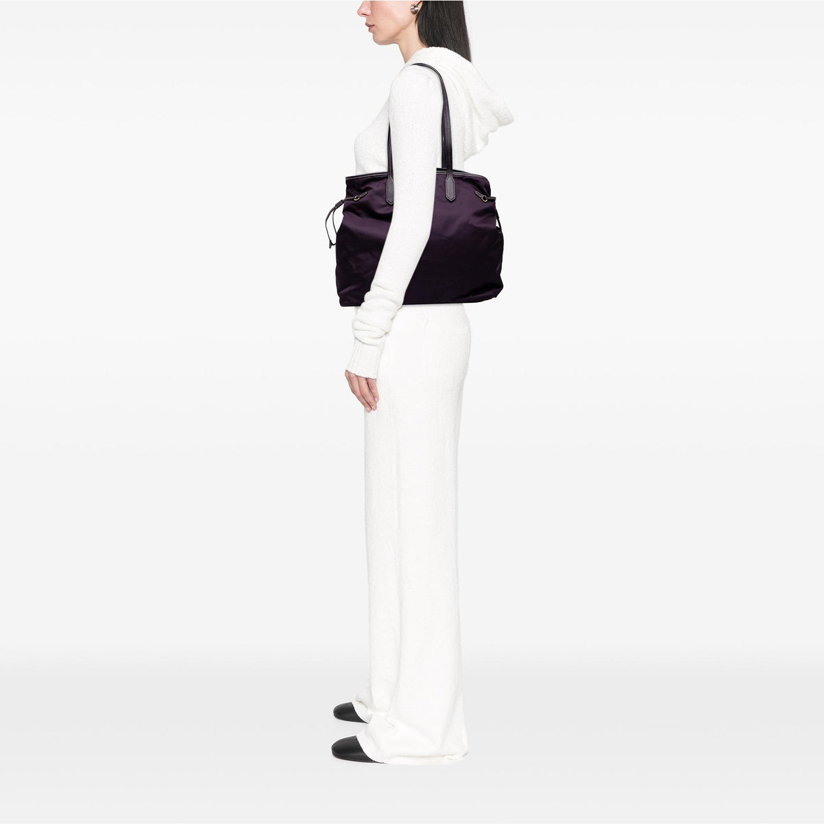 Prada Saffiano Trimmed Tessuto Tote