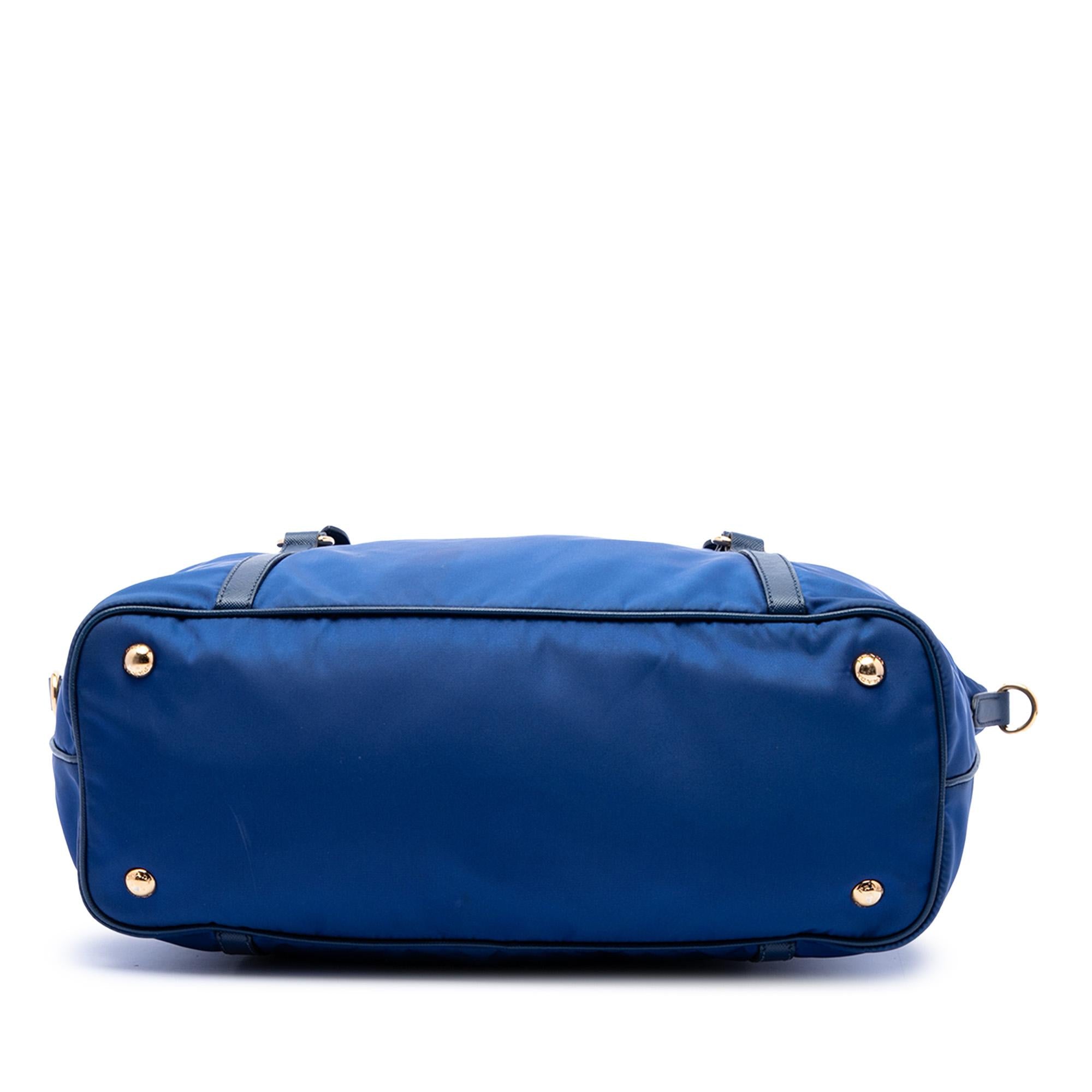 Prada Saffiano Trimmed Tessuto Zip Top Convertible Tote