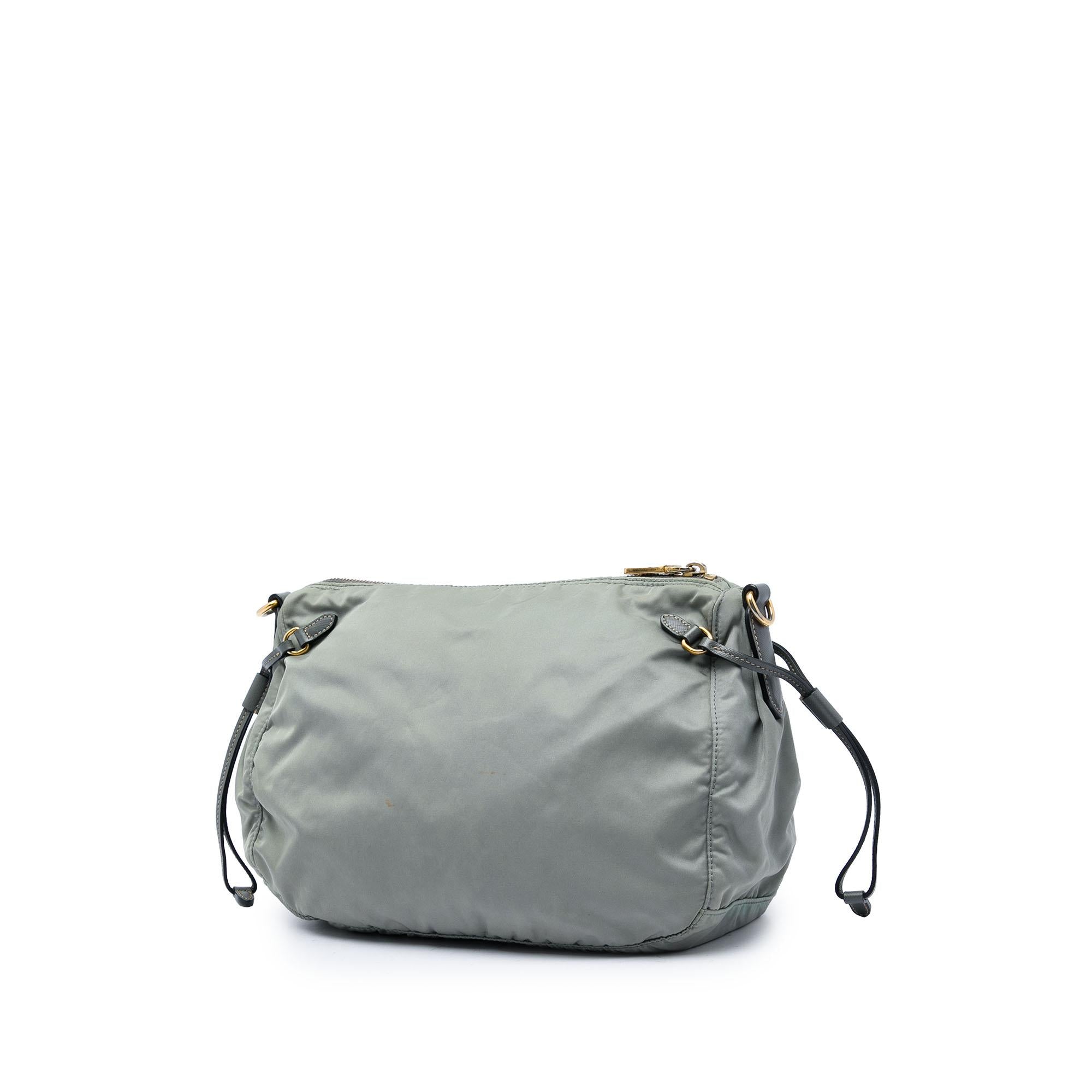 Prada Saffiano Trimmed Tessuto Zip Top Crossbody