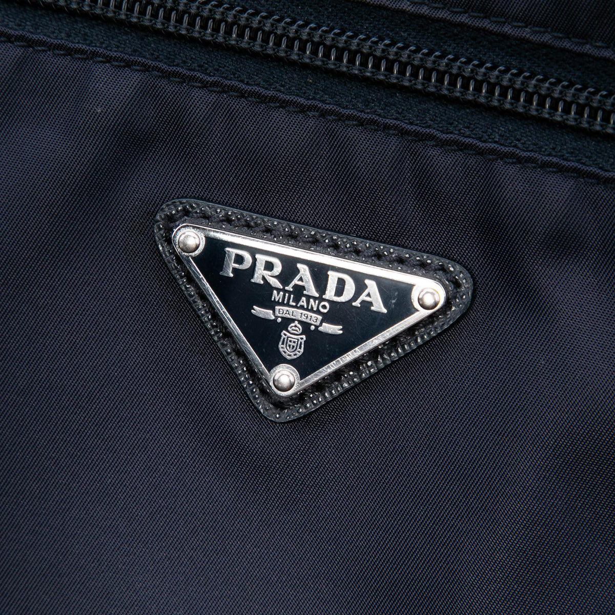 Prada Saffiano Trimmed Tessuto Zip Top Crossbody