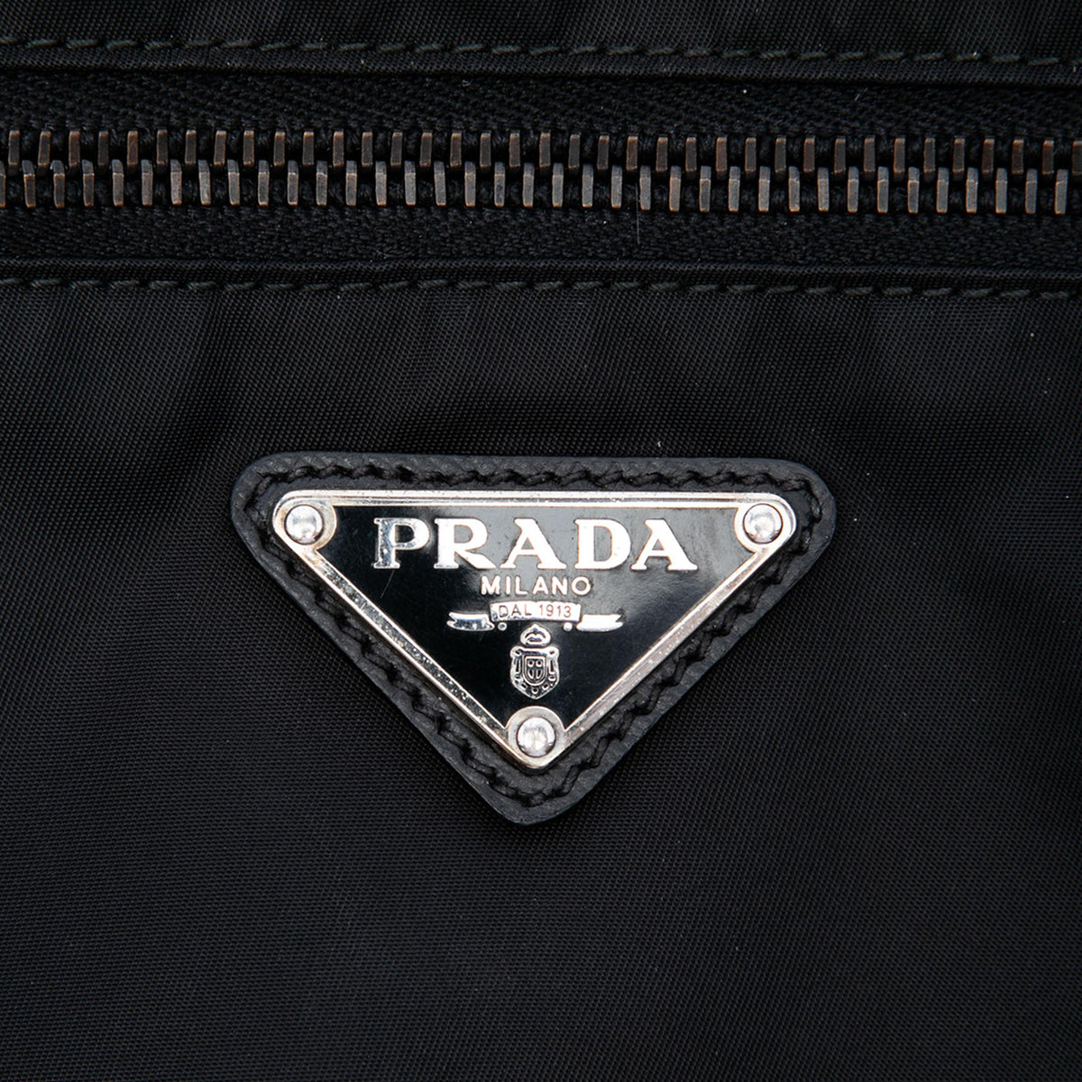 Prada Saffiano Trimmed Tessuto Zip Top Crossbody