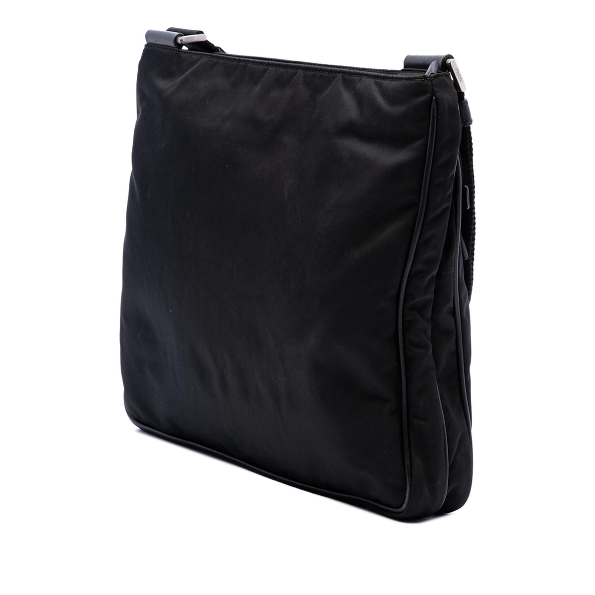 Prada Saffiano Trimmed Tessuto Zip Top Crossbody