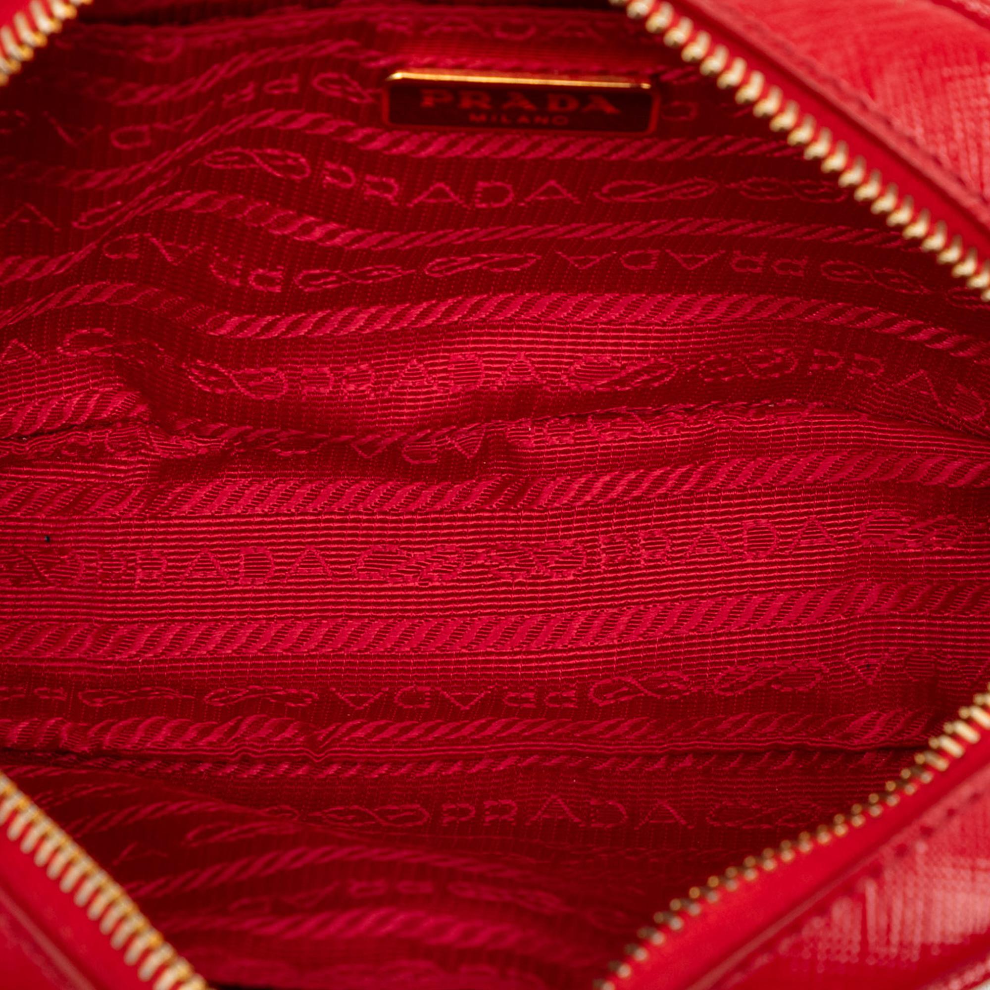 Prada Saffiano Vernice Bow Camera Bag