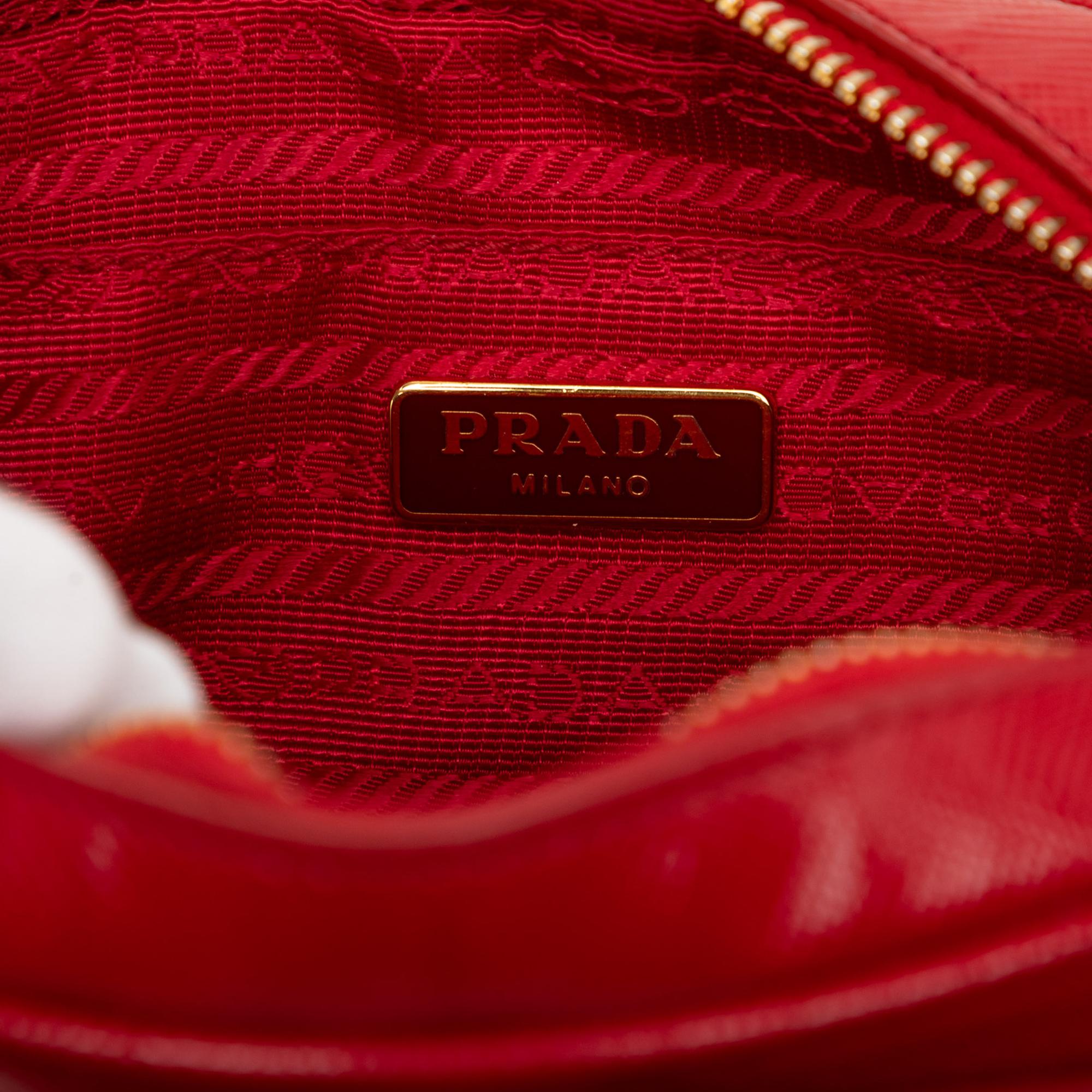 Prada Saffiano Vernice Bow Camera Bag