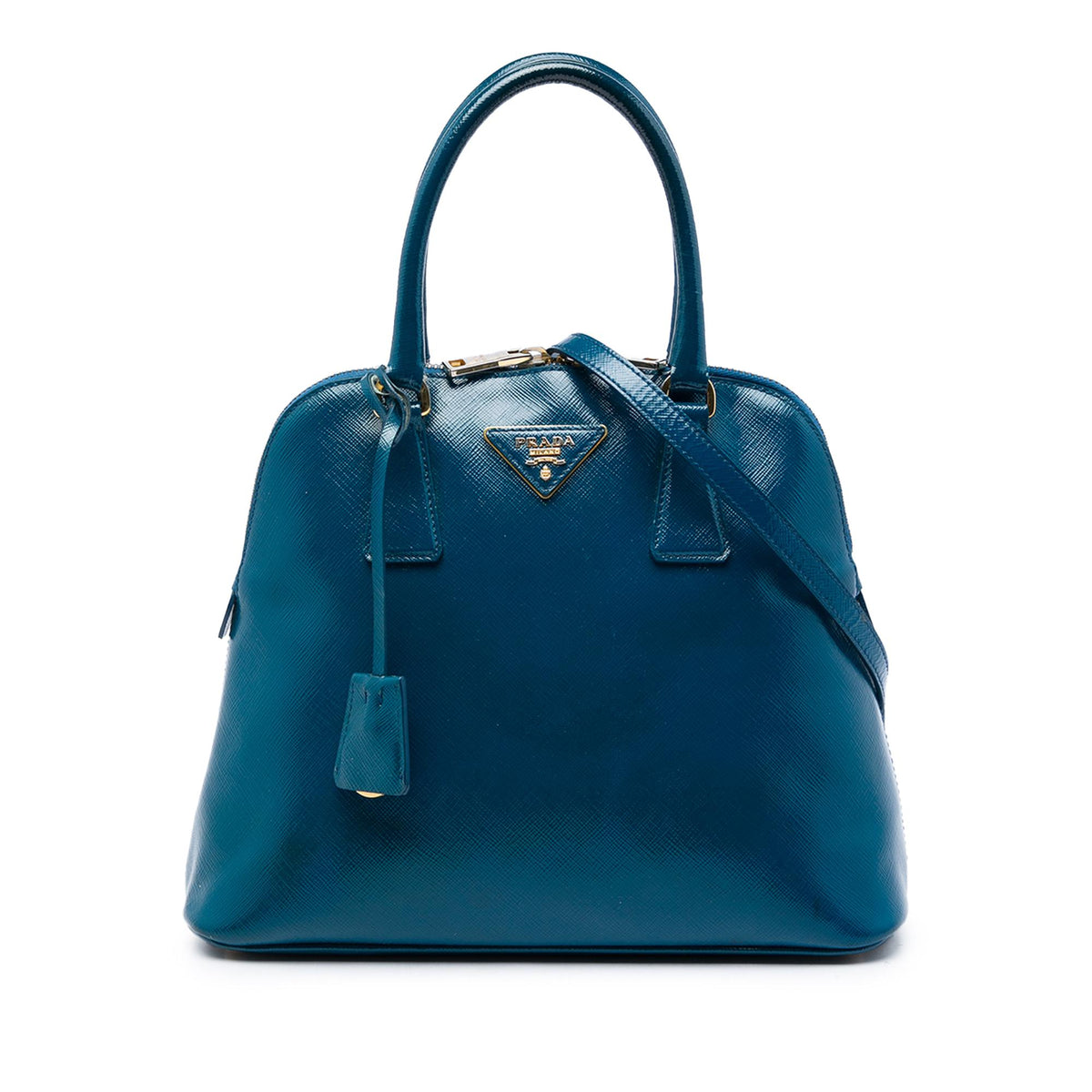 Prada Saffiano Vernice Dome Satchel