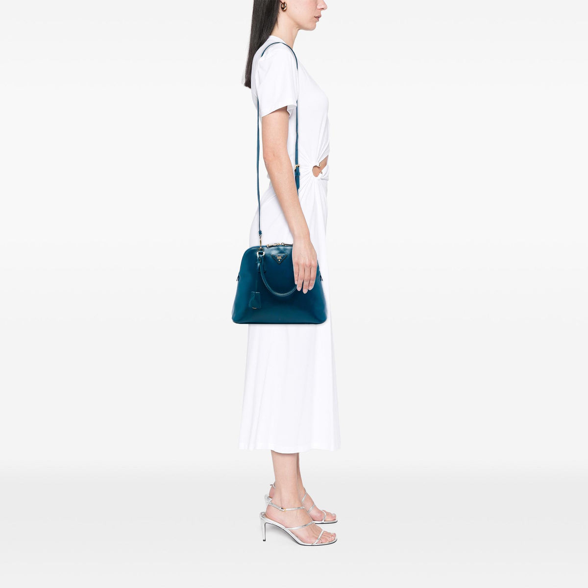 Prada Saffiano Vernice Dome Satchel