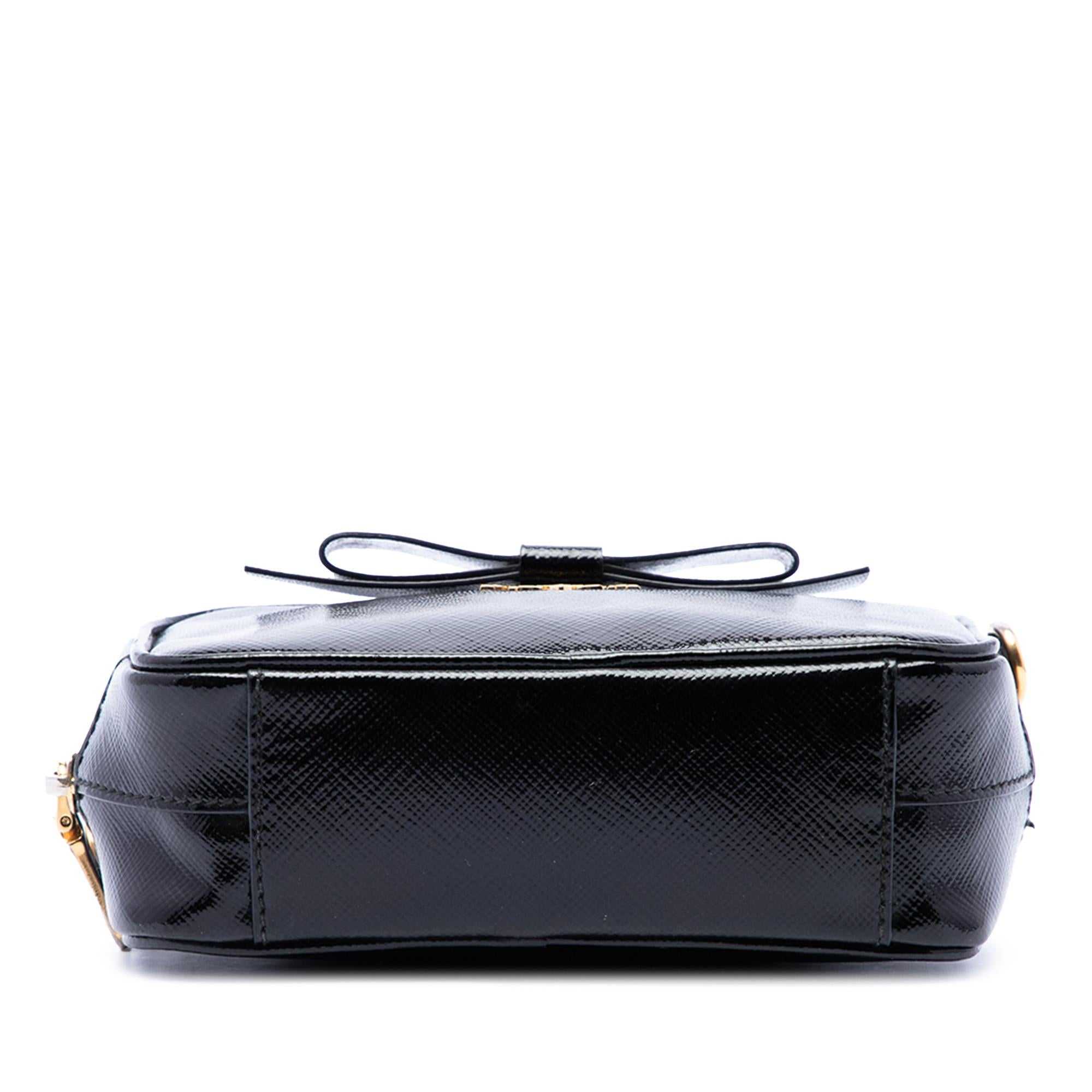 Prada Saffiano Vernice Fiocco Camera Bag