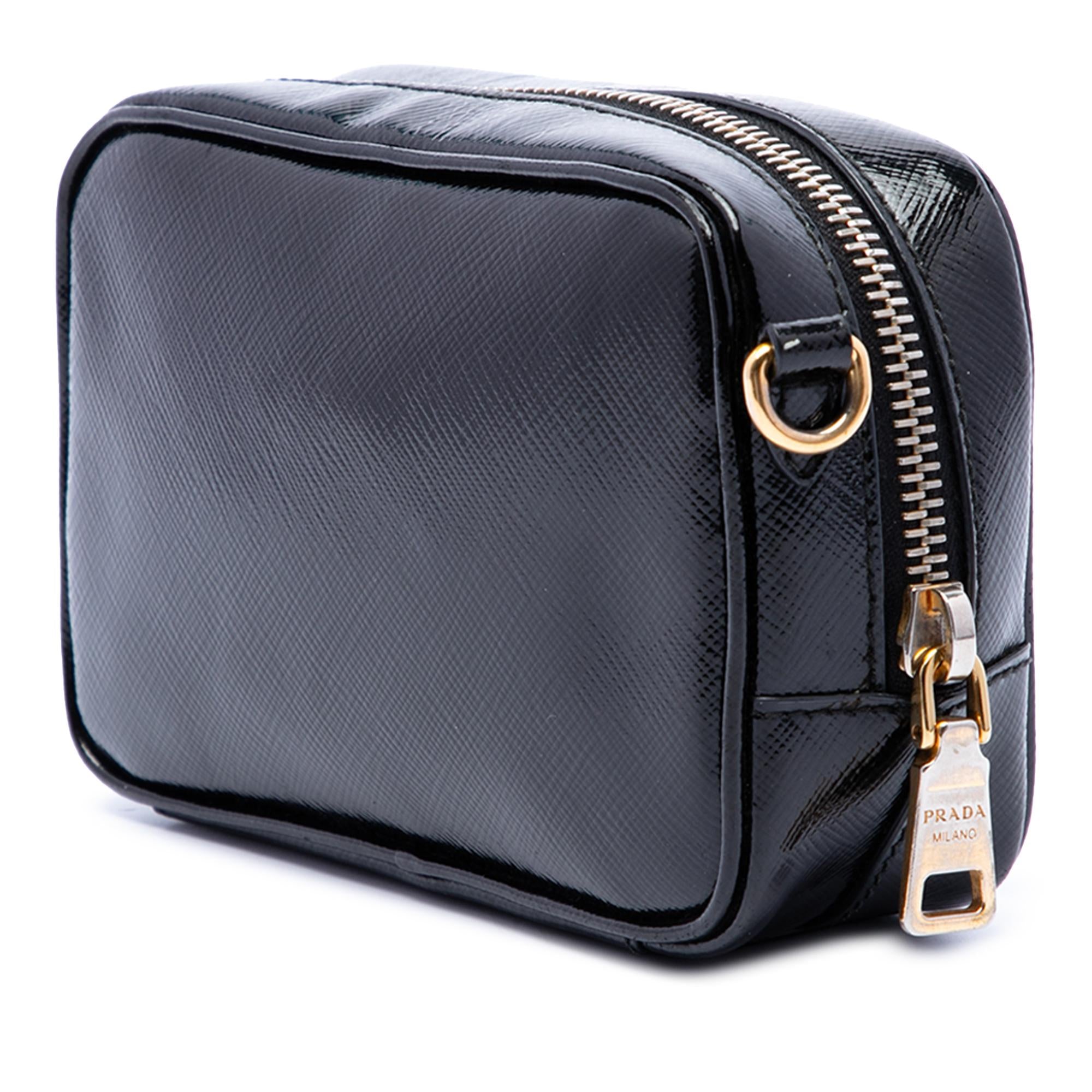 Prada Saffiano Vernice Fiocco Camera Bag