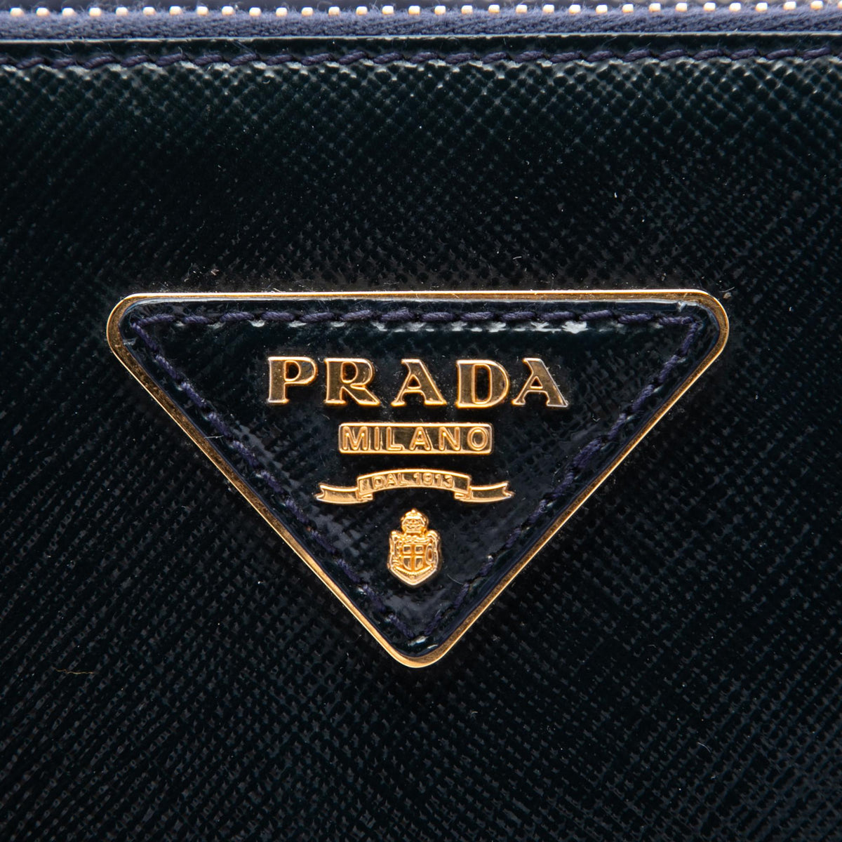 Prada Saffiano Vernice Galleria Double Zip Front Pocket Satchel