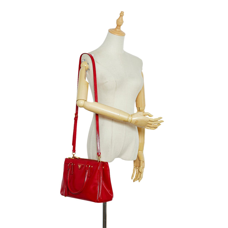 Prada Saffiano Vernice Galleria Double Zip SHG 0AMfiu LuxeDH