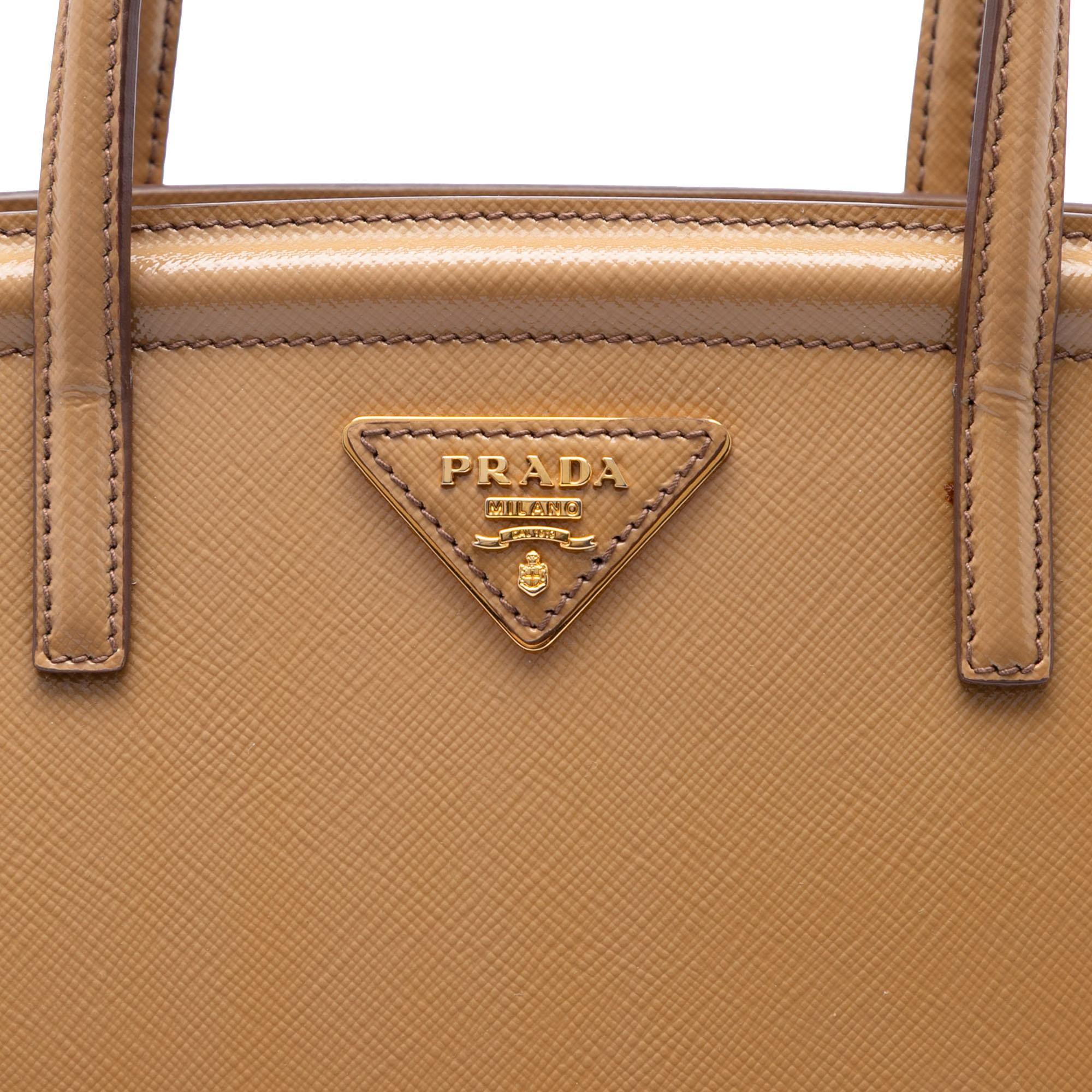 Prada Saffiano Vernice Parabole Satchel