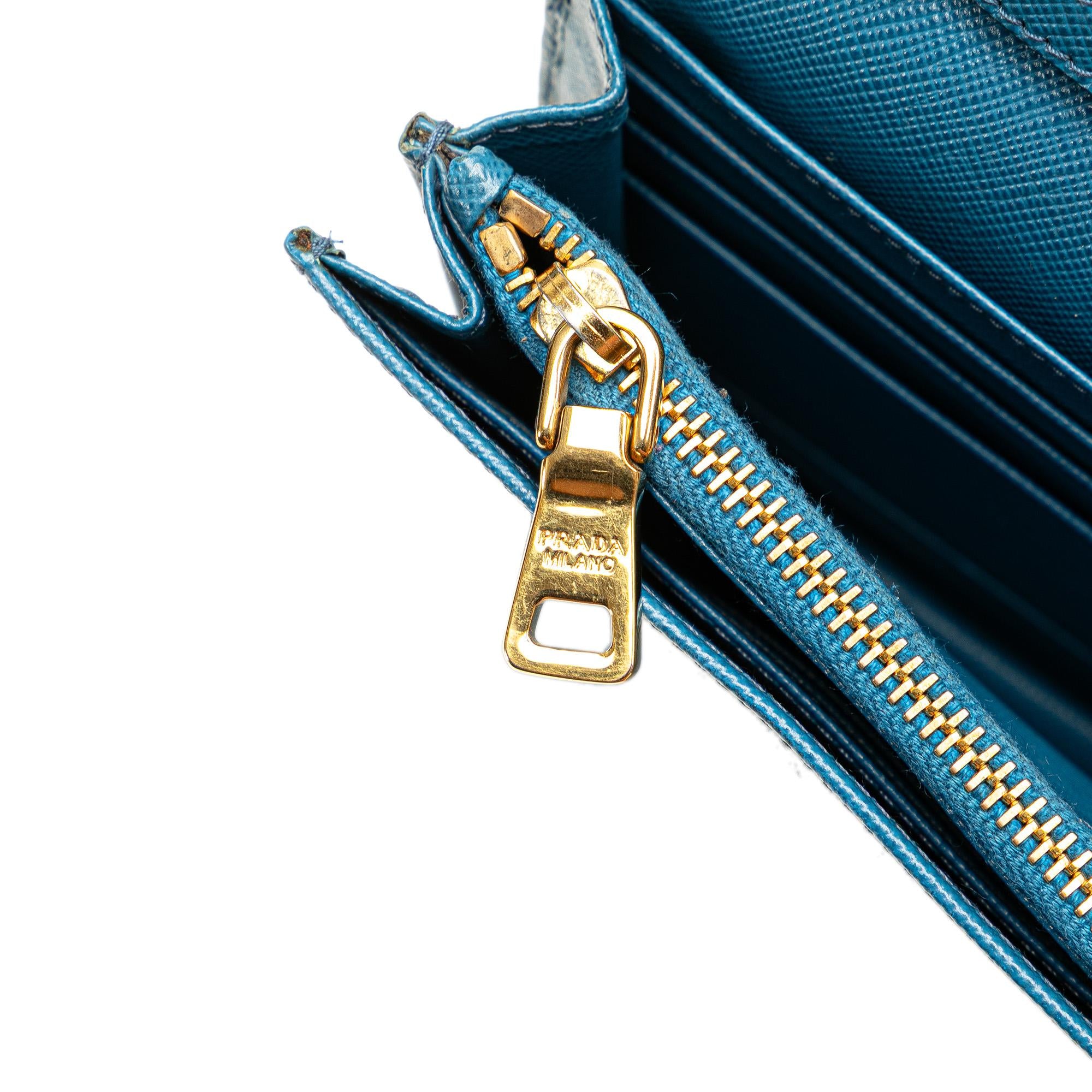 Prada Saffiano Wallet on Strap