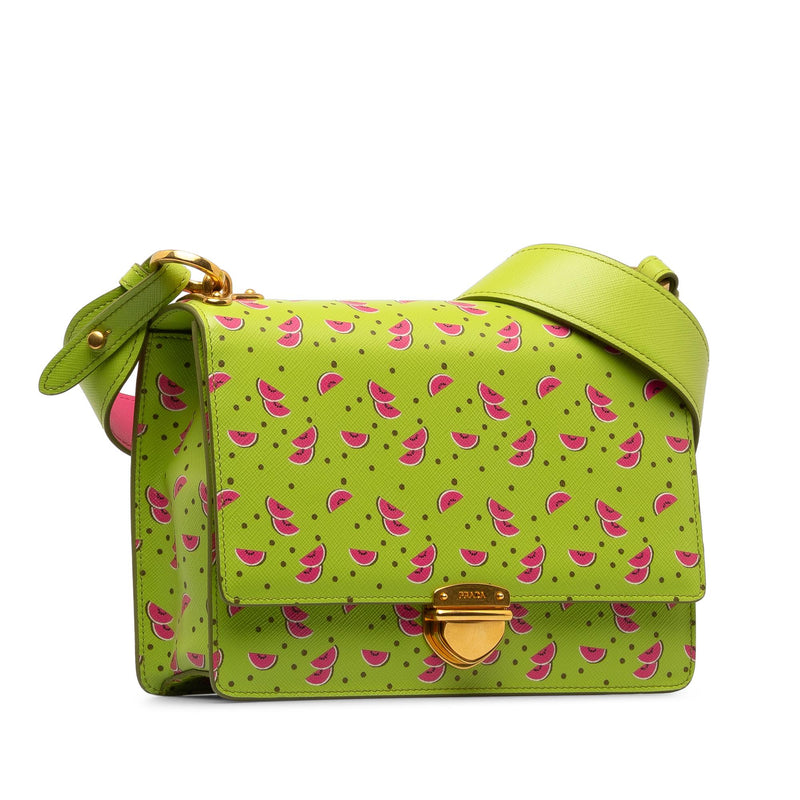 Prada Saffiano Watermelon Flap Crossbody Bag (SHG-tQ3kMw)