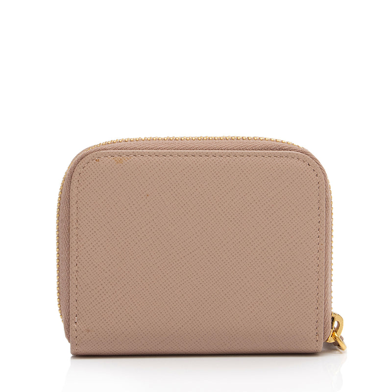 Prada Saffiano Zip Around Card Holder (SHF-HcrwFQ)