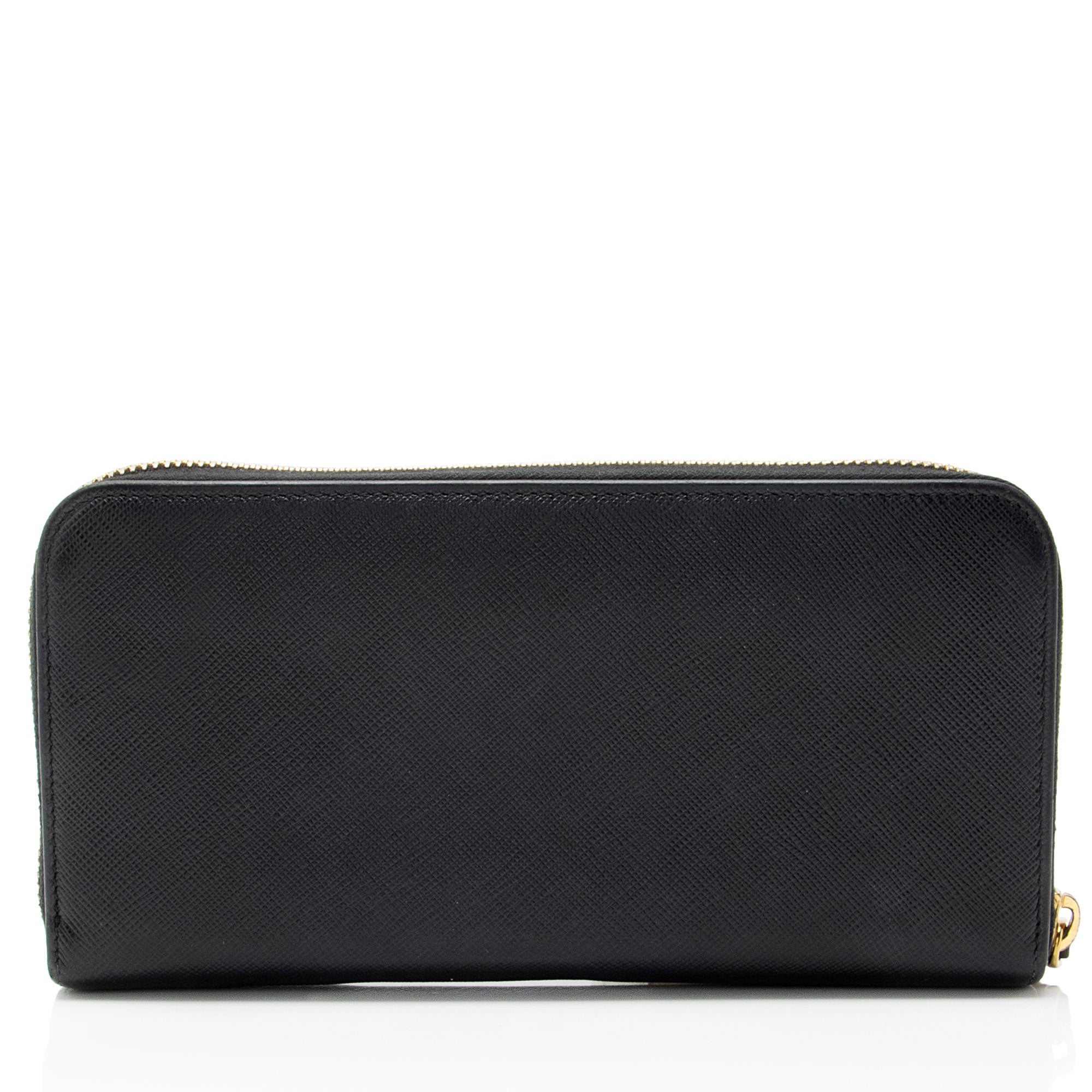 Prada Saffiano Zip Around Large Wallet
