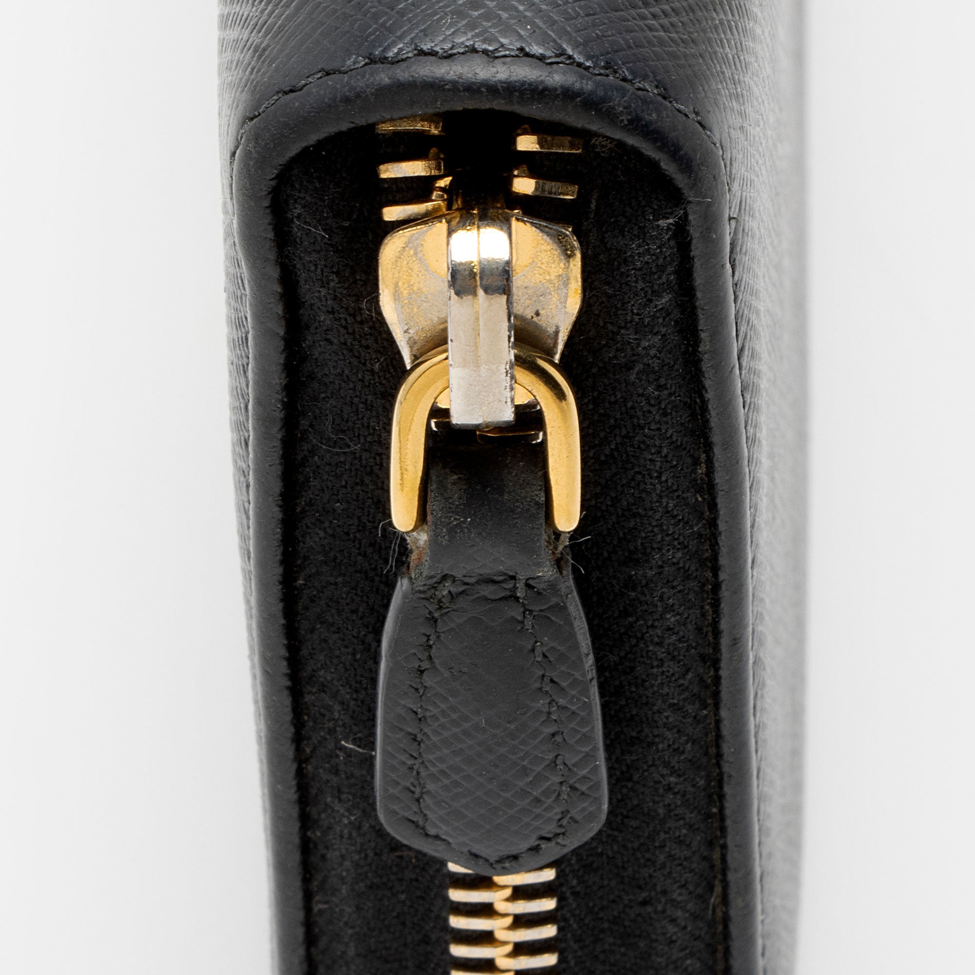 Prada Saffiano Zip Around Large Wallet