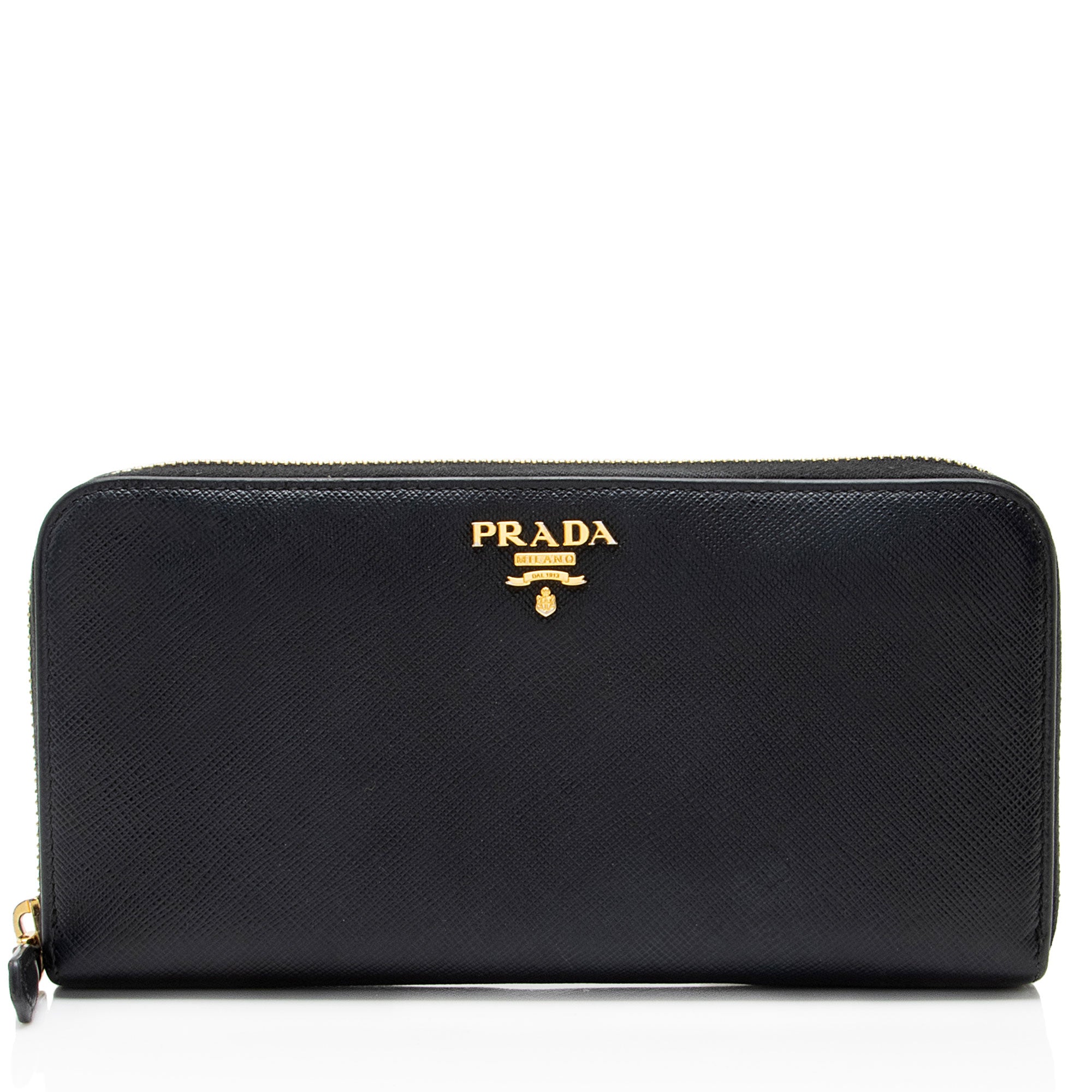 Prada Saffiano Zip Around Large Wallet