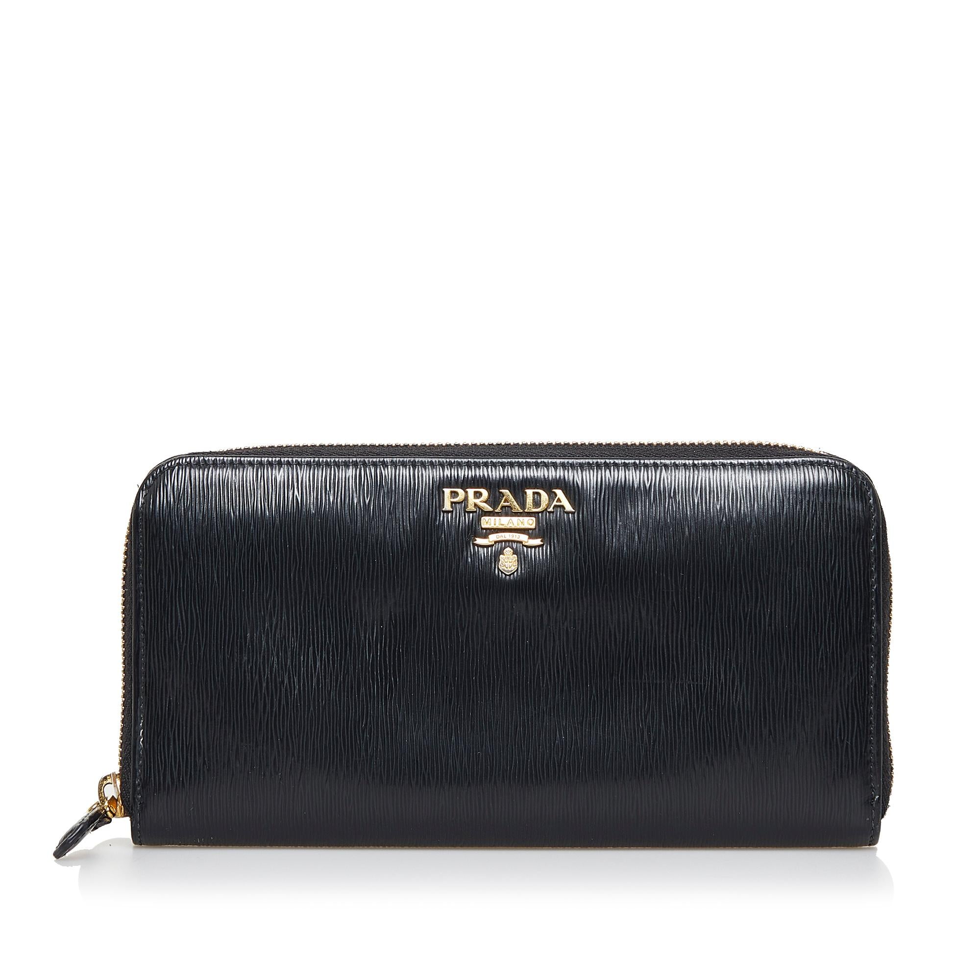 Prada Saffiano Zip Around Long Wallet (SHG-25kH7y)