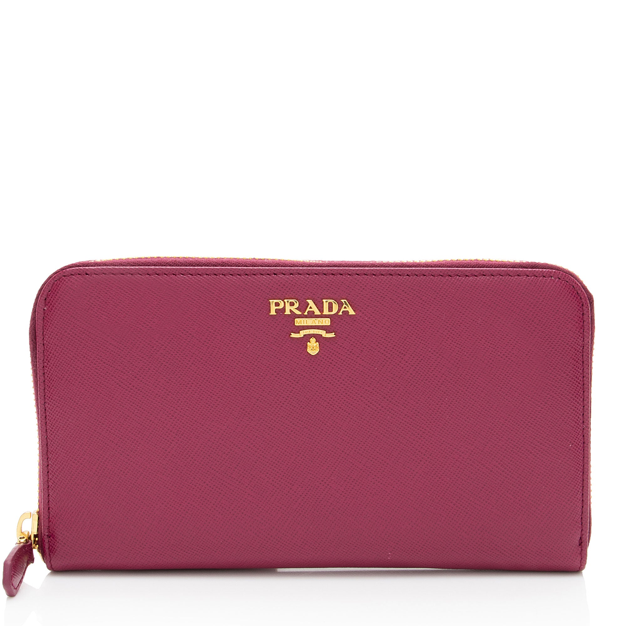 Prada Saffiano Zip Around Wallet