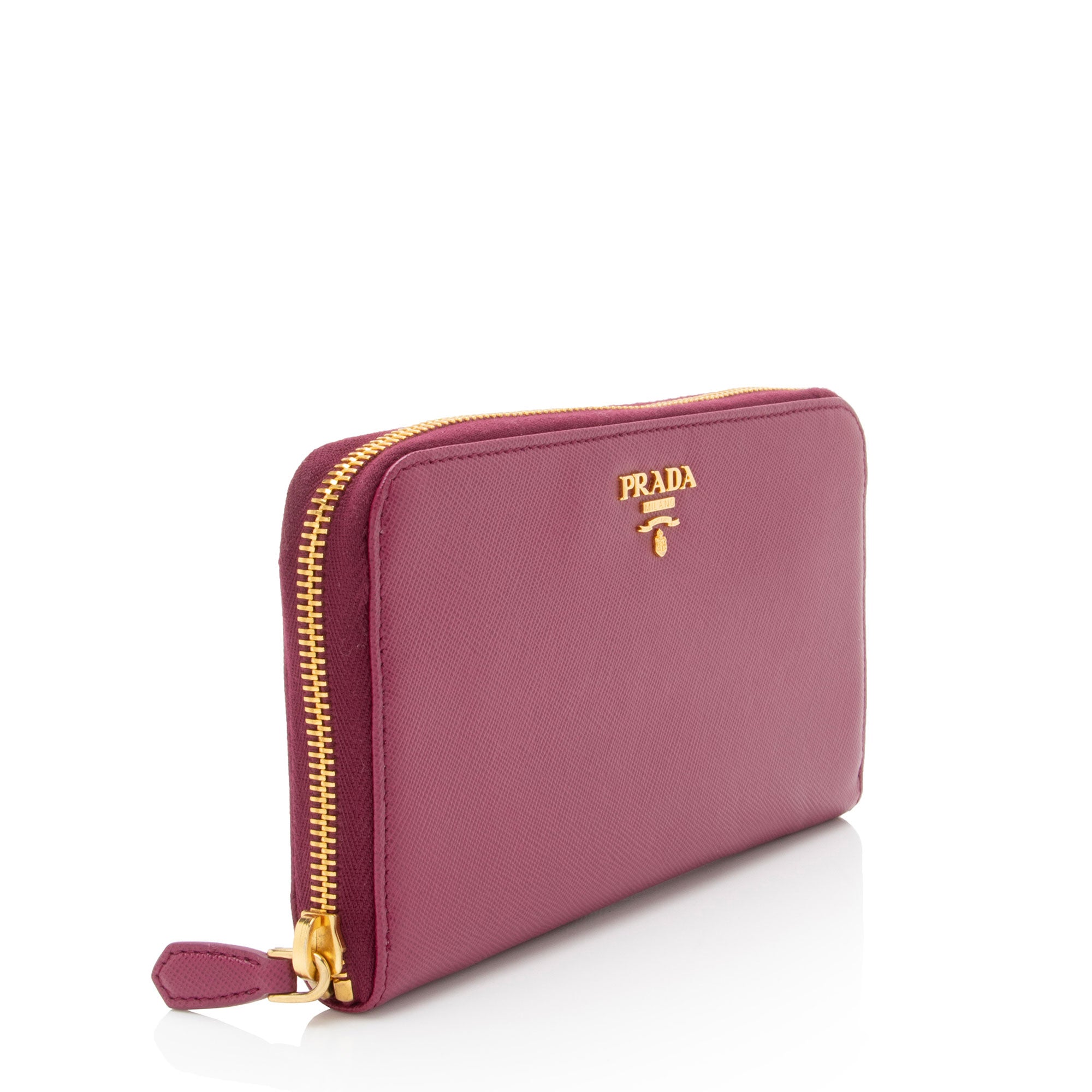 Prada Saffiano Zip Around Wallet