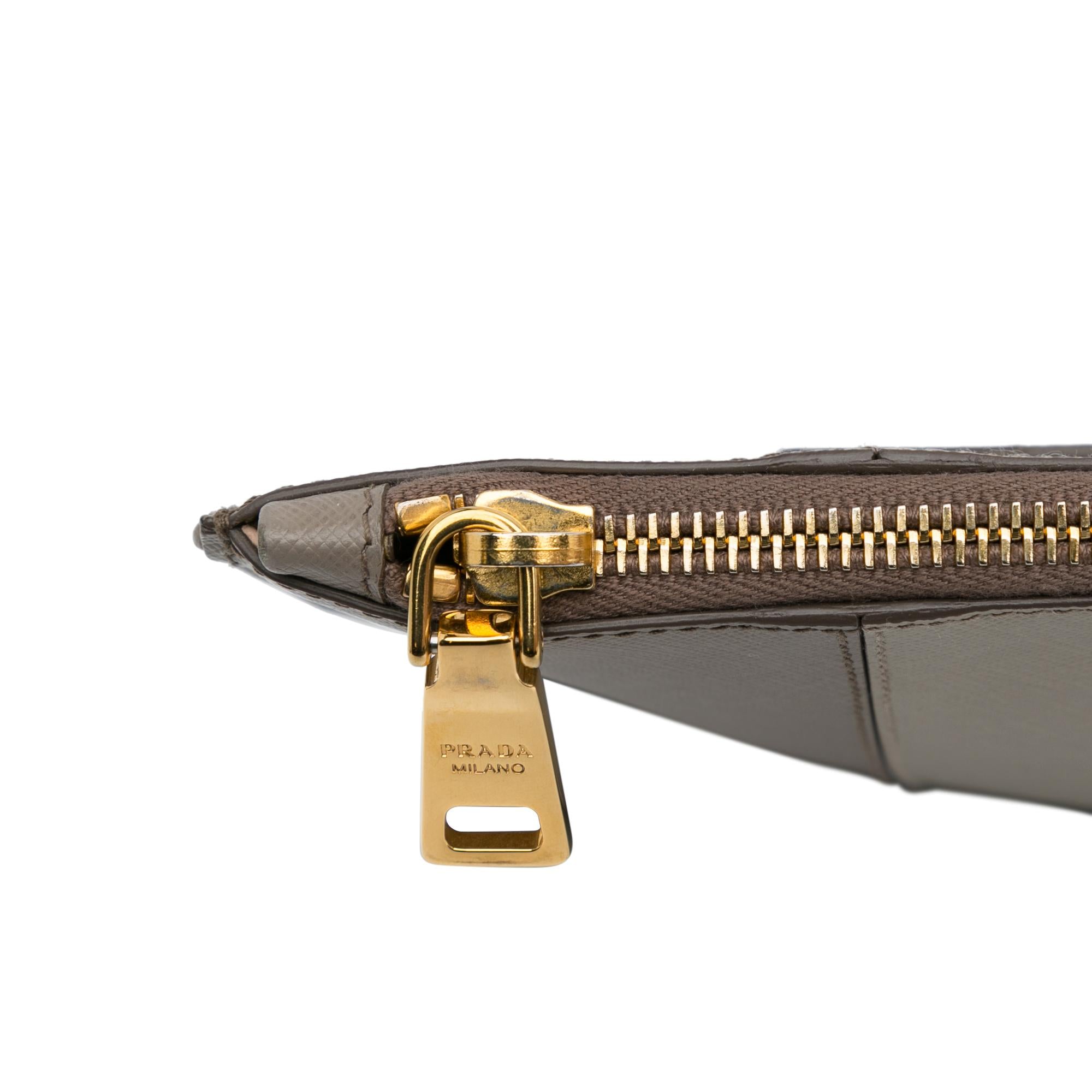 Prada Saffiano Zip Clutch (SHG-w9pW4U)