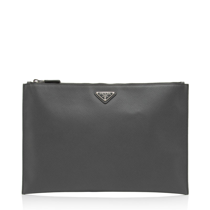 Prada Saffiano Zip Pouch (SHF-M0o7Zw)