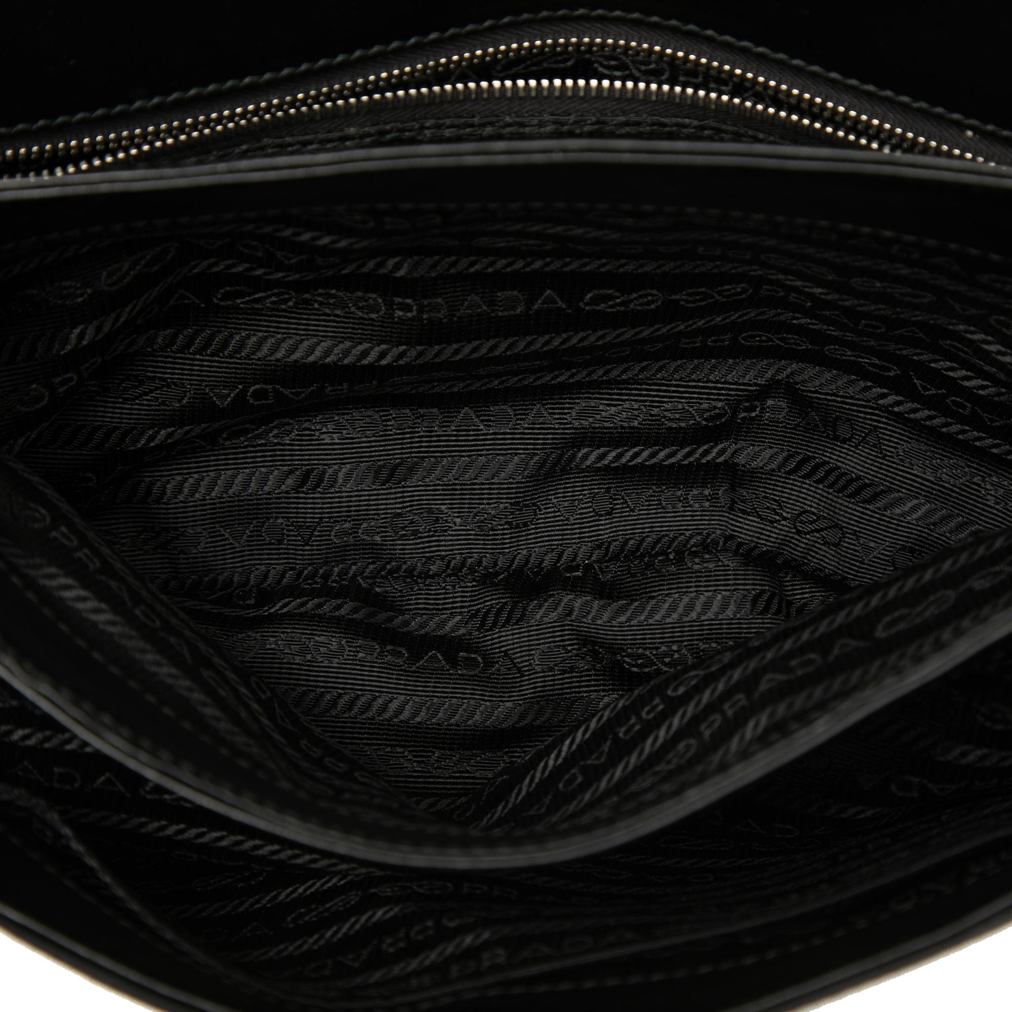 Prada Saffiano and Tessuto Chain Crossbody