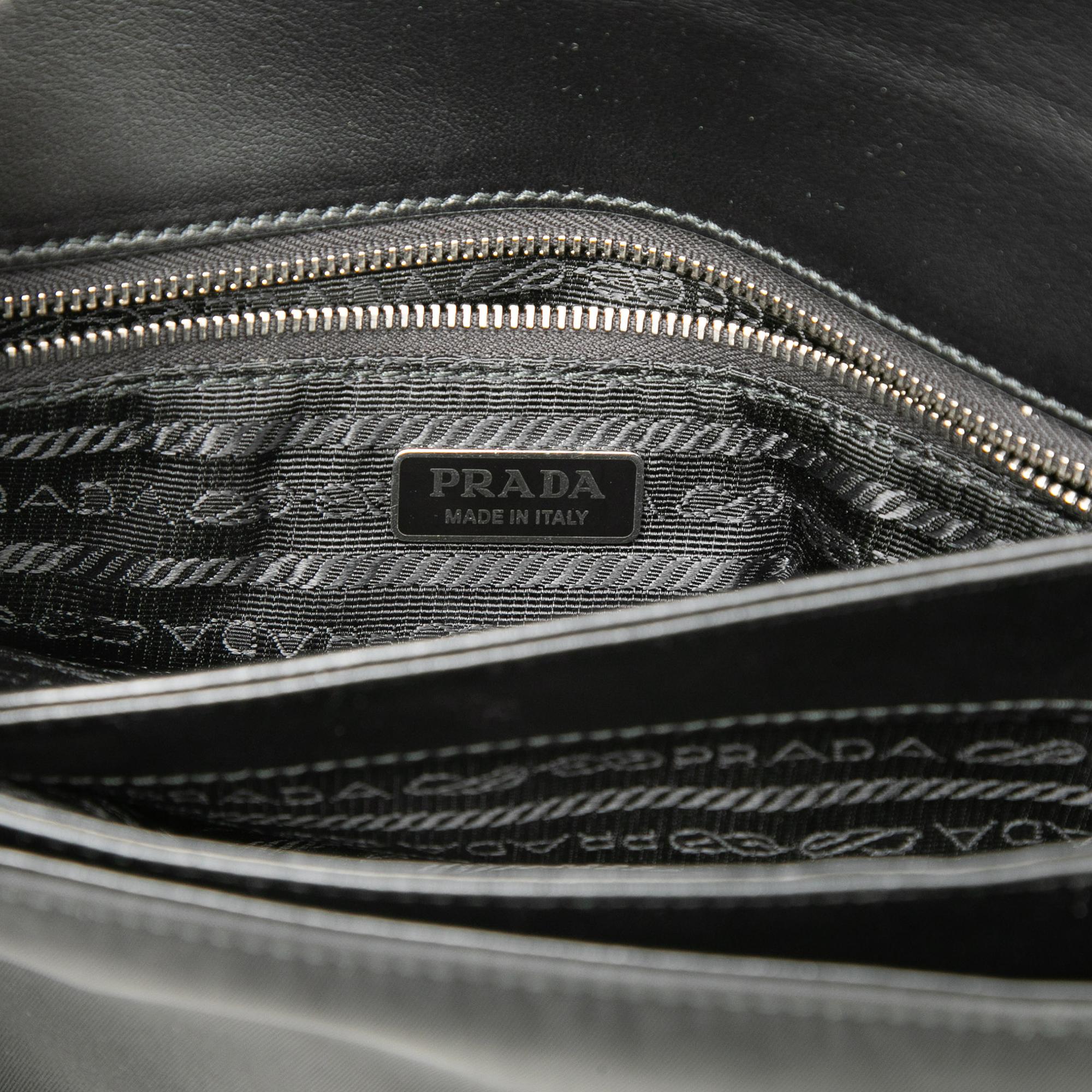 Prada Saffiano and Tessuto Chain Crossbody