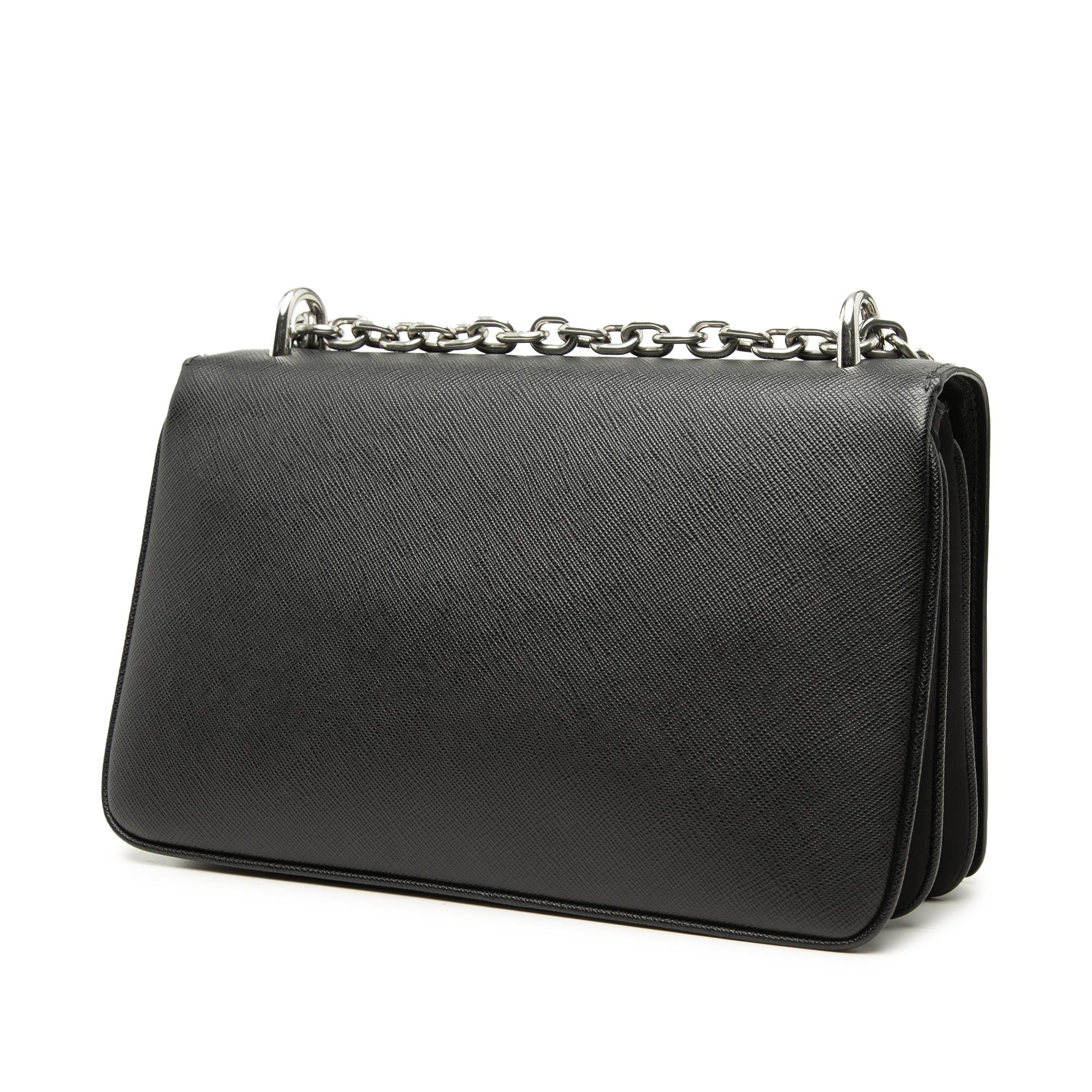 Prada Saffiano and Tessuto Chain Crossbody