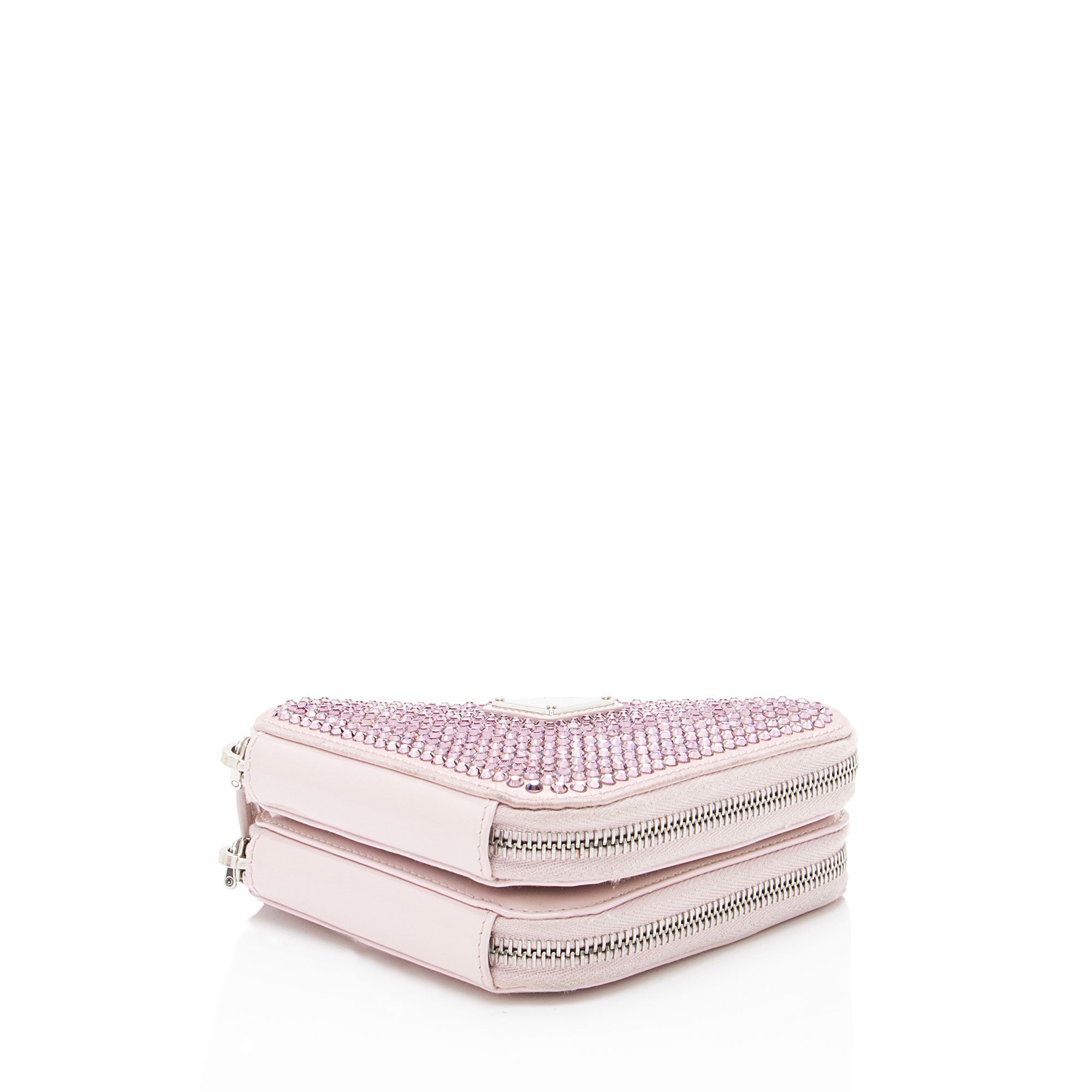 Prada Satin Crystal Triangle Mini Crossbody