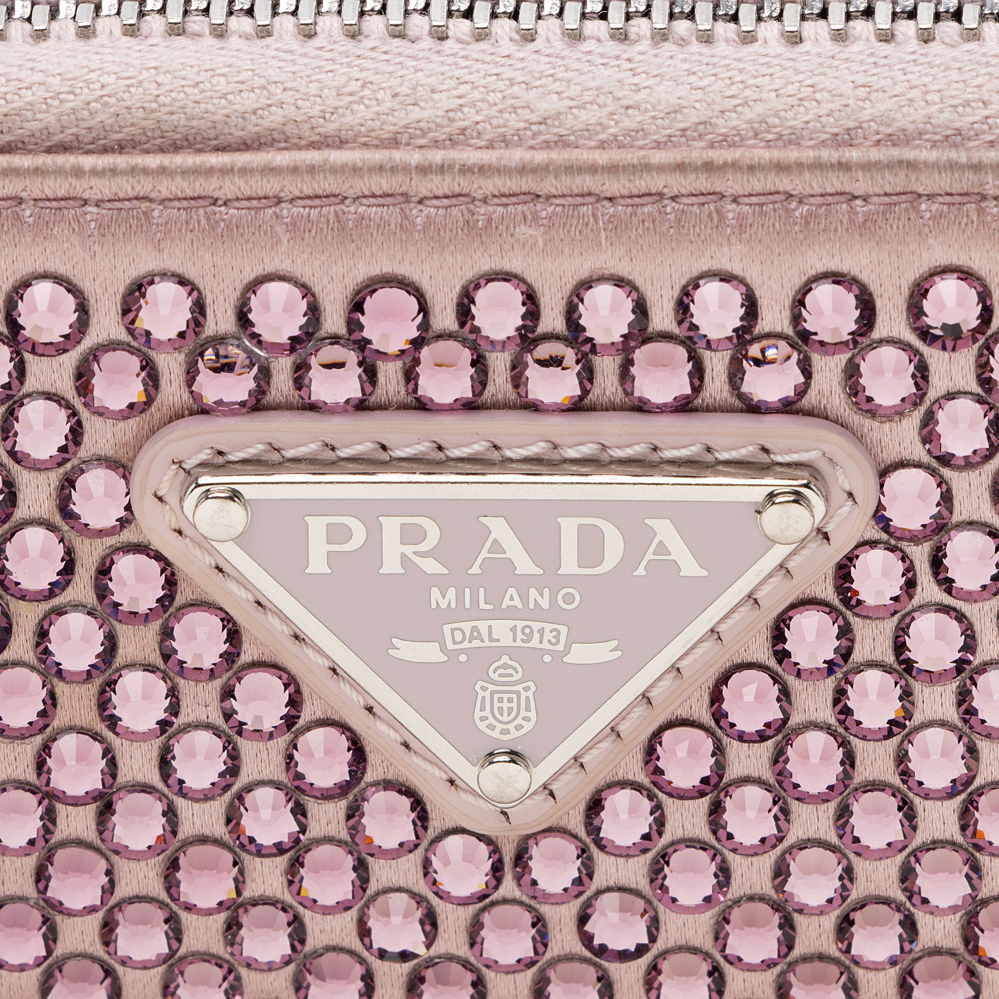 Prada Satin Crystal Triangle Mini Crossbody