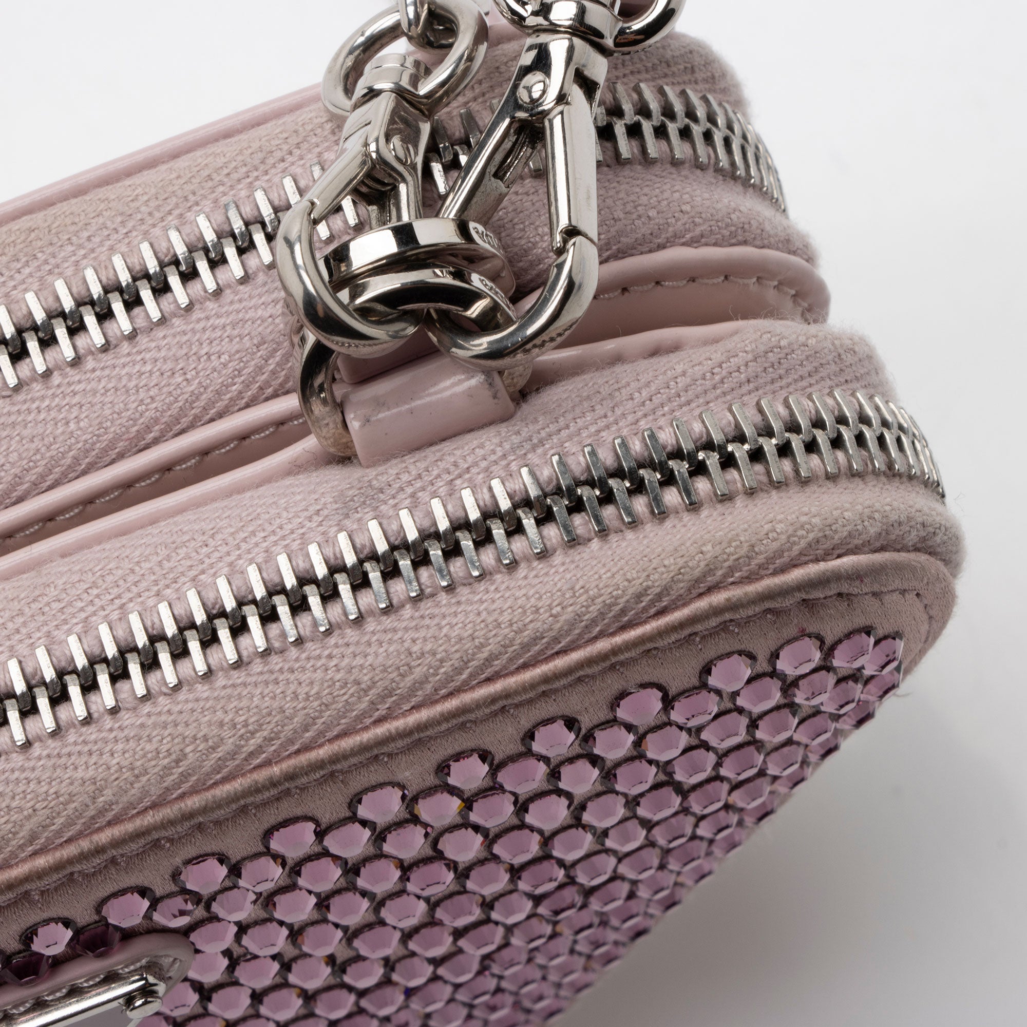 Prada Satin Crystal Triangle Mini Crossbody