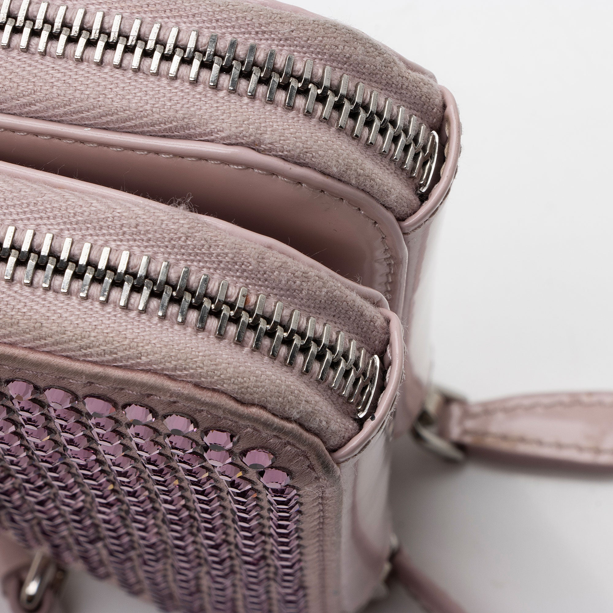 Prada Satin Crystal Triangle Mini Crossbody