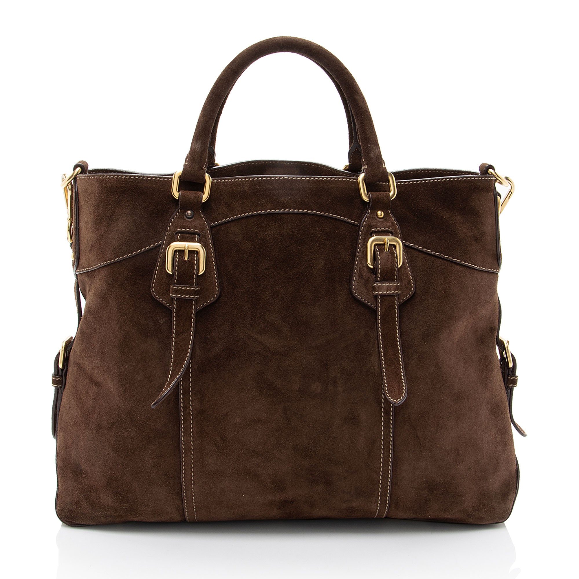 Prada Scamosciato Suede Convertible Satchel
