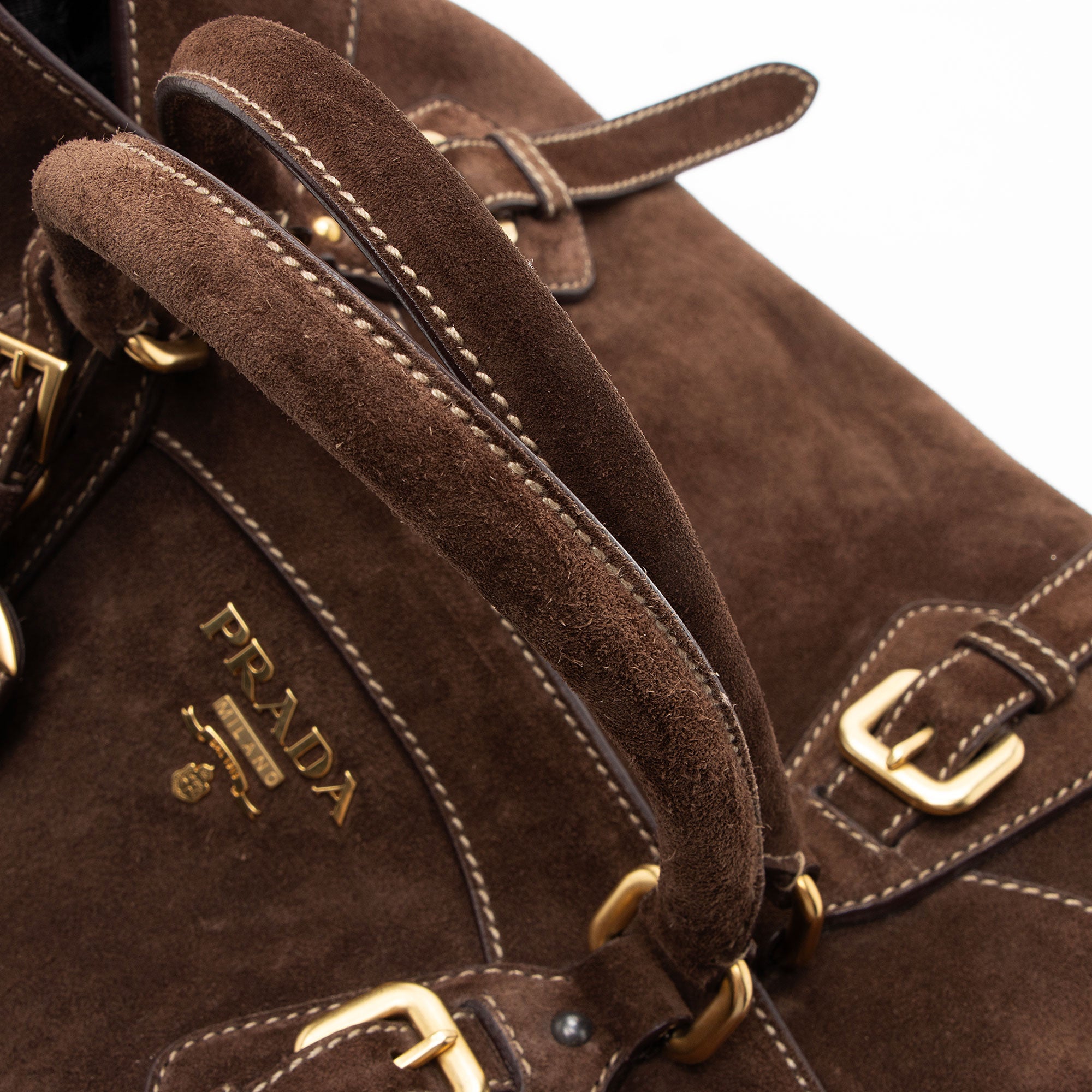 Prada Scamosciato Suede Convertible Satchel
