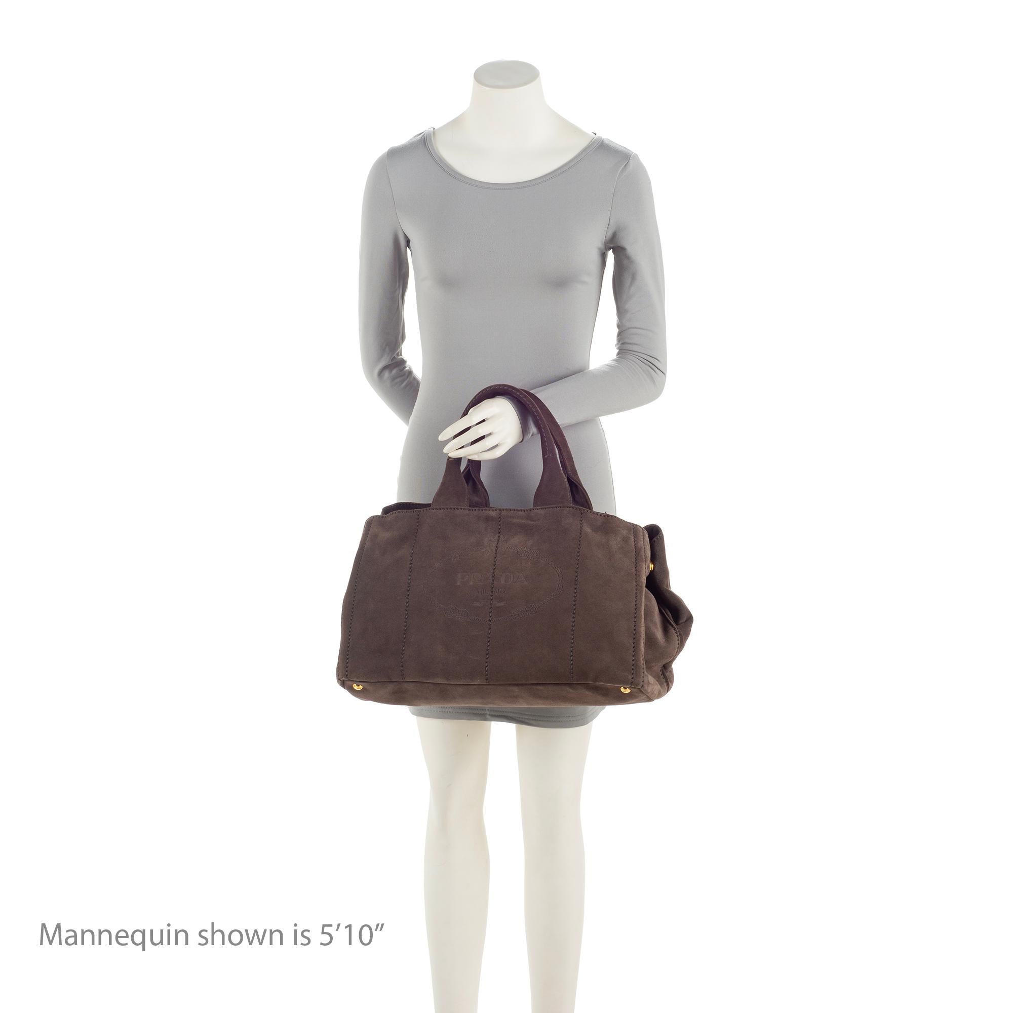 Prada Scamosciato Suede Logo Shopping Tote (SHF-23735)