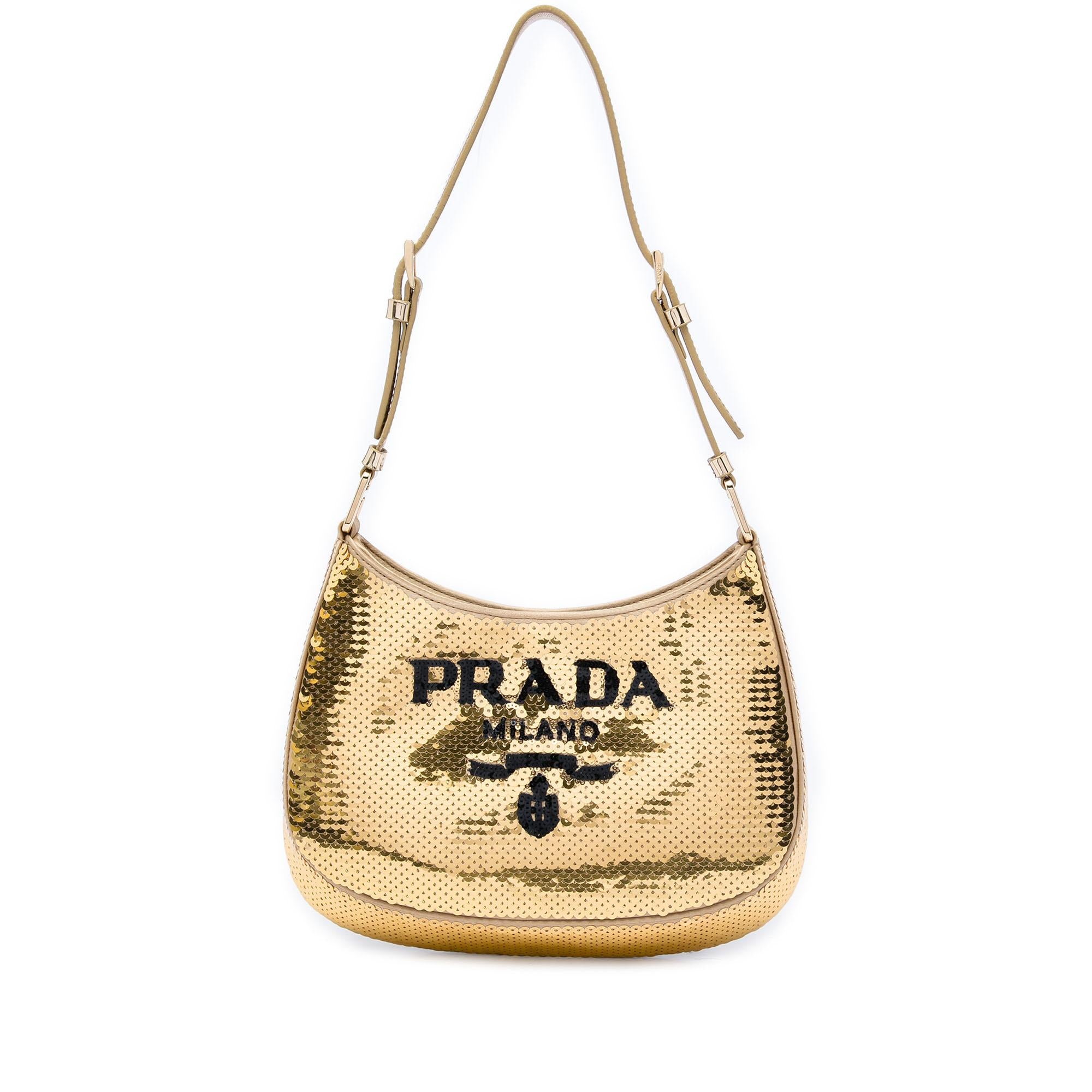 Prada Sequin Embellished Satin Cleo Shoulder Bag