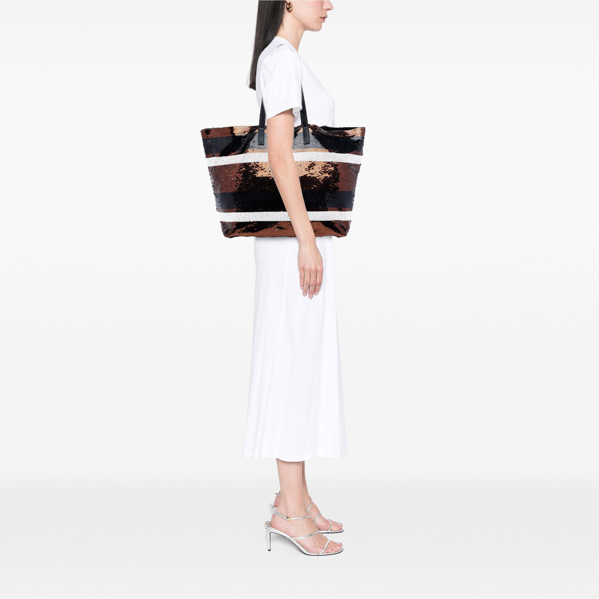 Prada Sequined Satin Stripes Tote